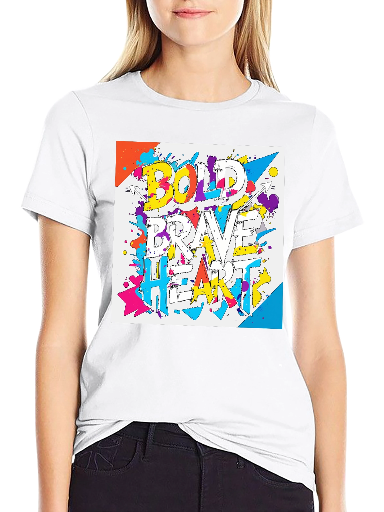 Bold Brave Heart Graphic T-Shirt - Black