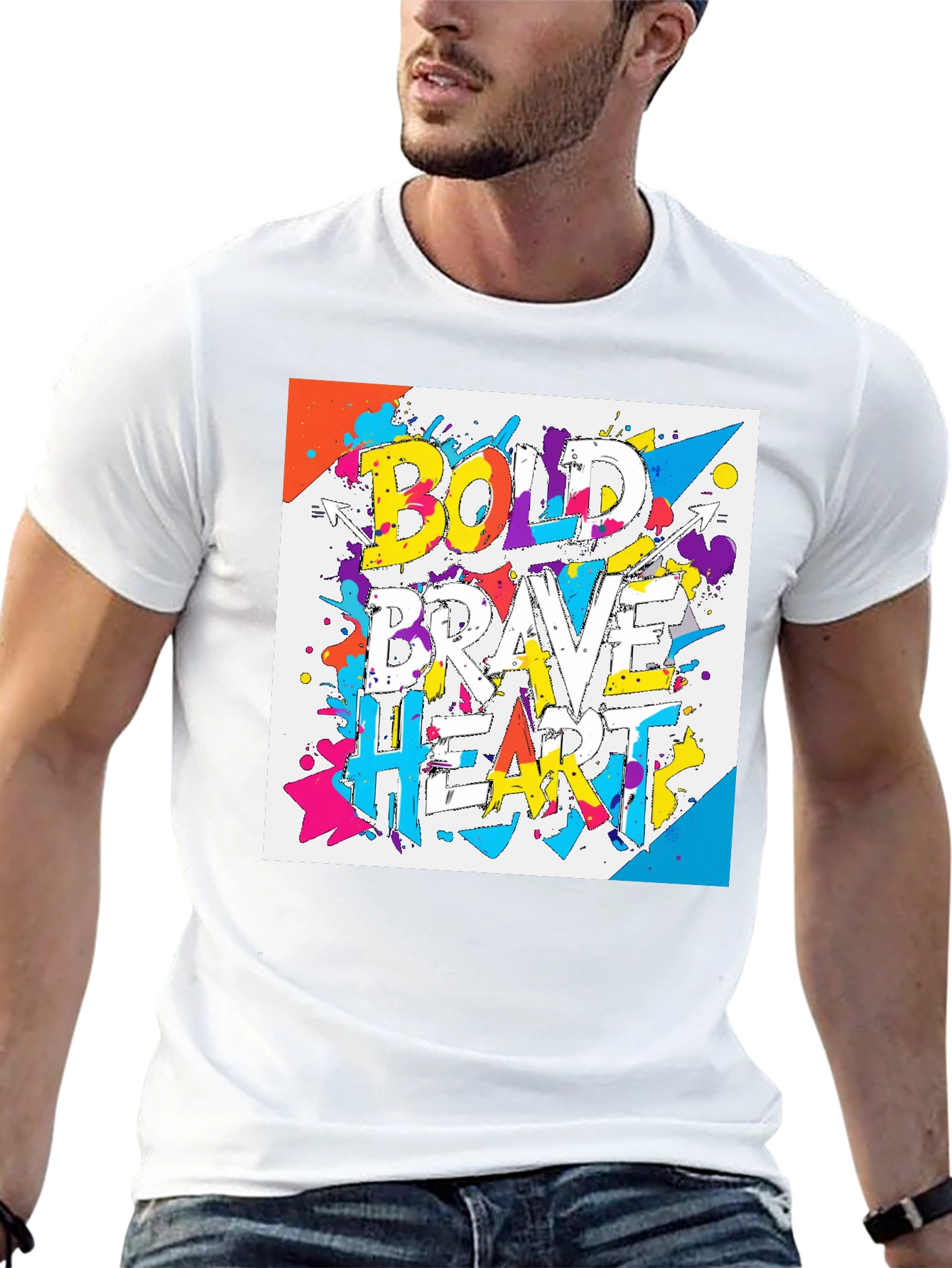 Bold Brave Heart Graphic T-Shirt - Black