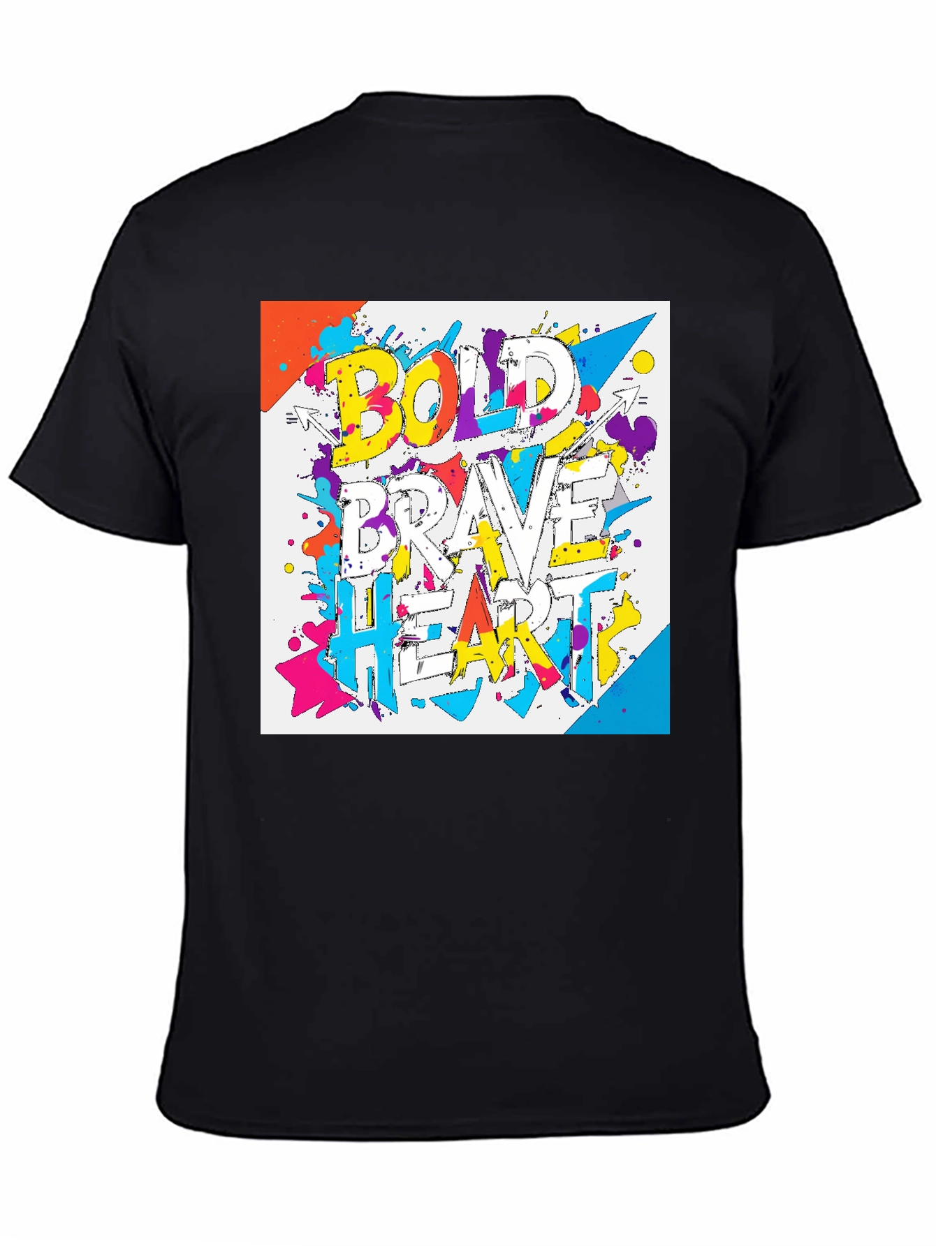 Bold Brave Heart Graphic T-Shirt - Black