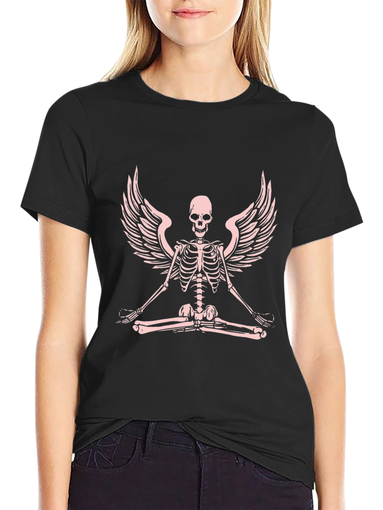 Skeleton Angel Meditation Graphic Tee