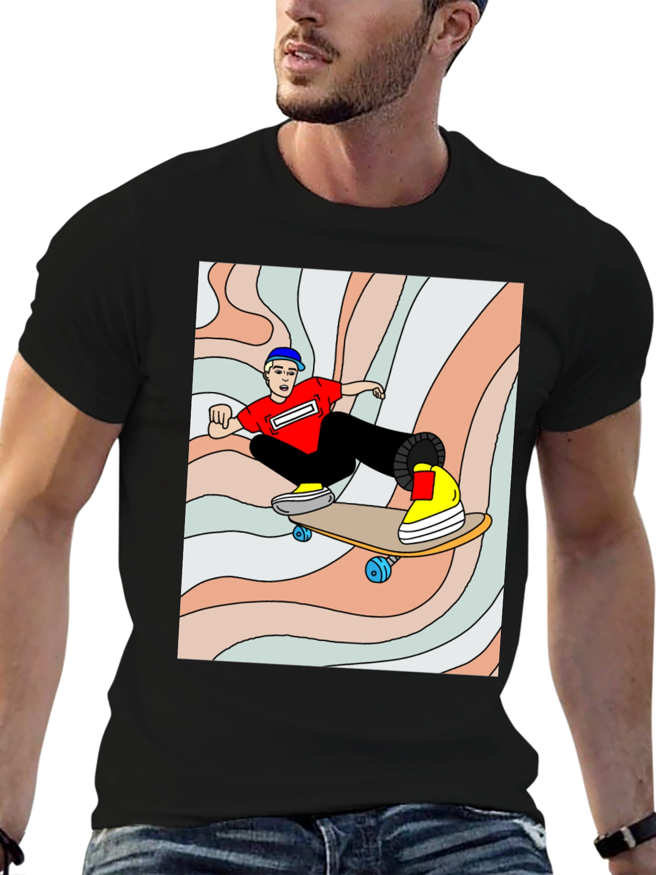 Skater Graphic Tee - Cool Black Shirt
