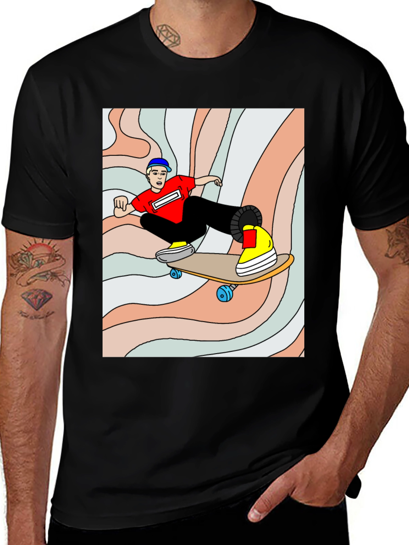 Skater Graphic Tee - Cool Black Shirt