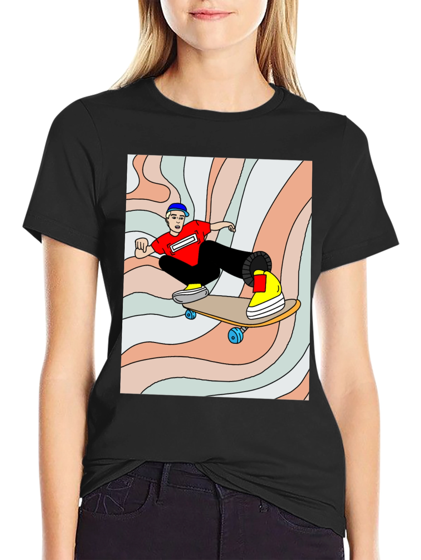 Skater Graphic Tee - Cool Black Shirt