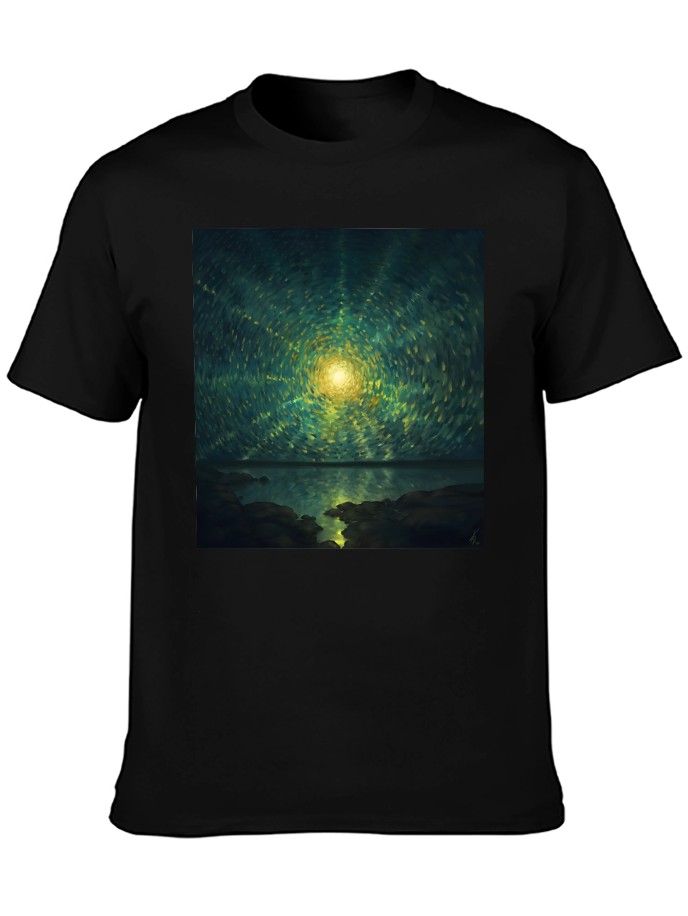 Abstract Starry Night T-Shirt - Black