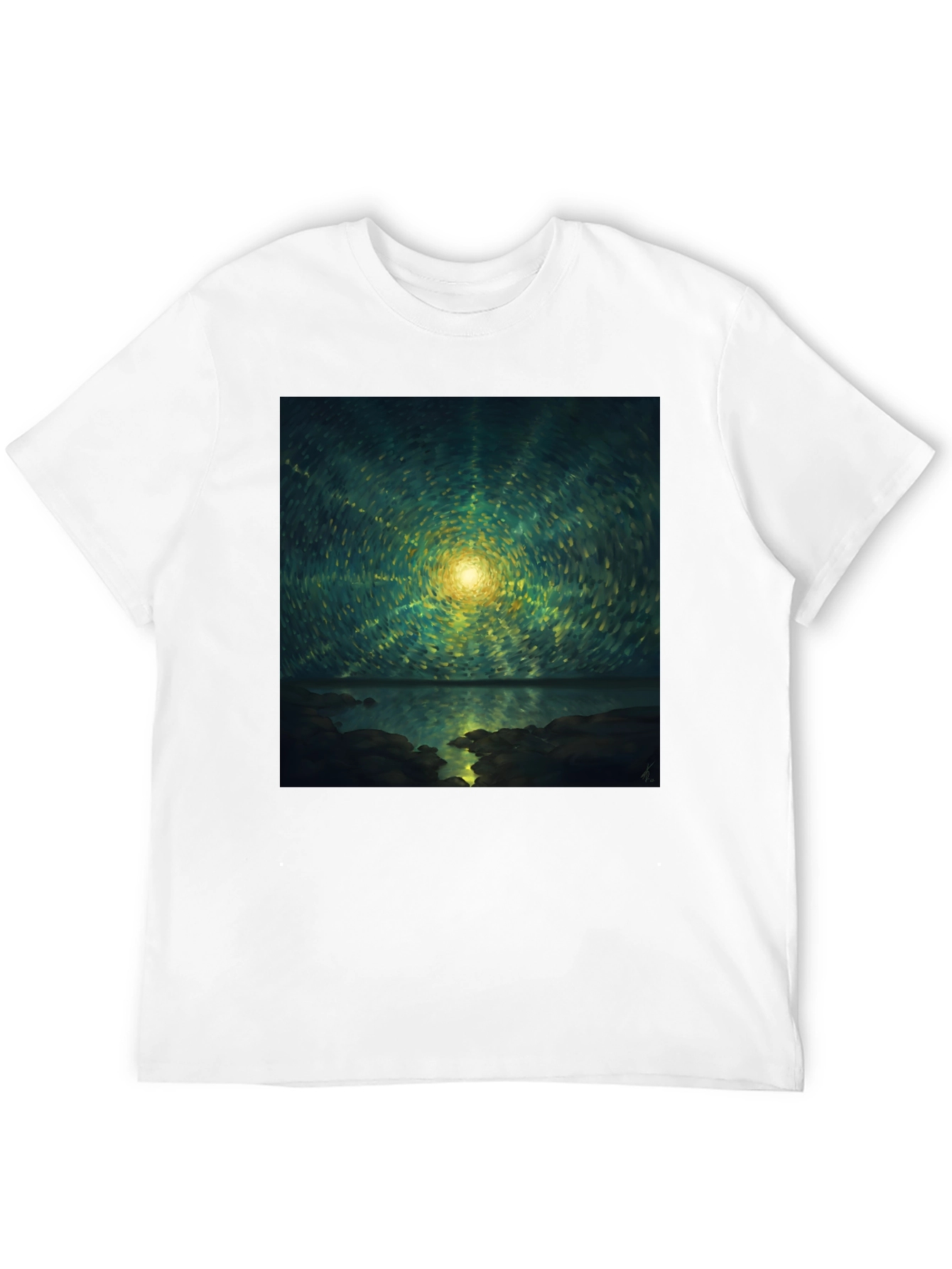 Abstract Starry Night T-Shirt - Black