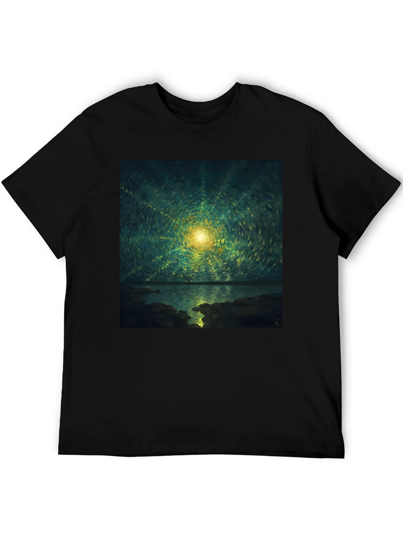 Abstract Starry Night T-Shirt - Black
