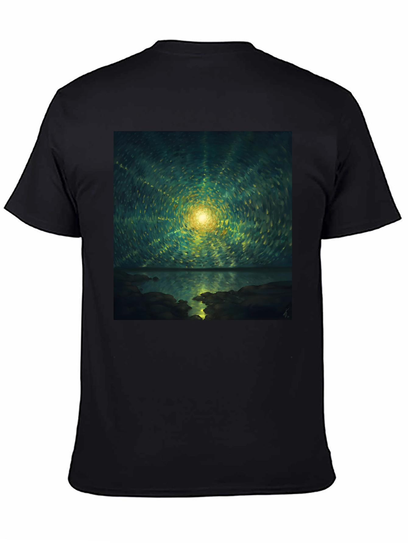 Abstract Starry Night T-Shirt - Black