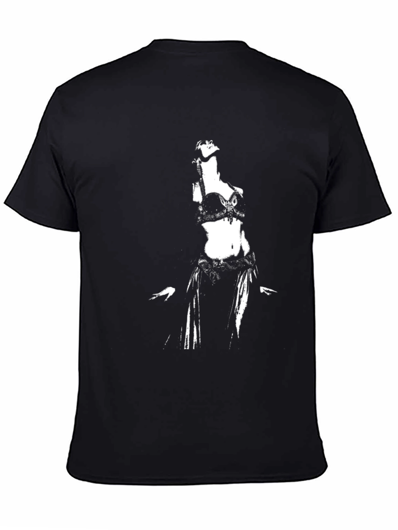 Black T-Shirt with Dancing Woman Graphic