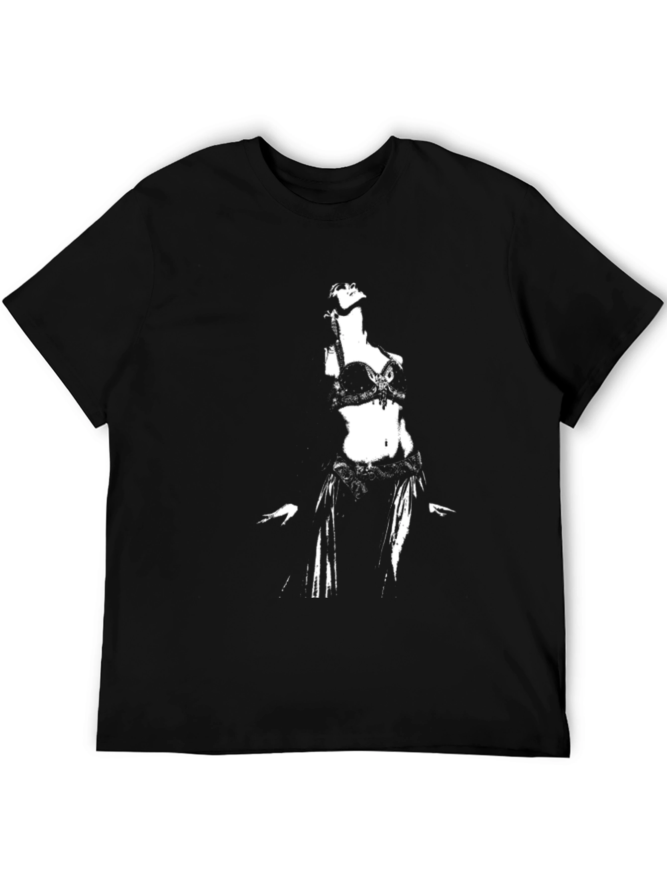 Black T-Shirt with Dancing Woman Graphic