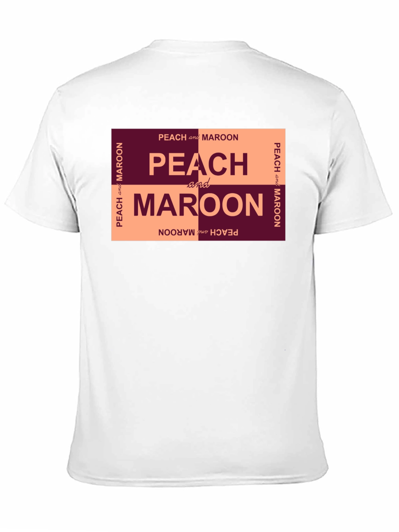 Peach and Maroon Graphic T-Shirt