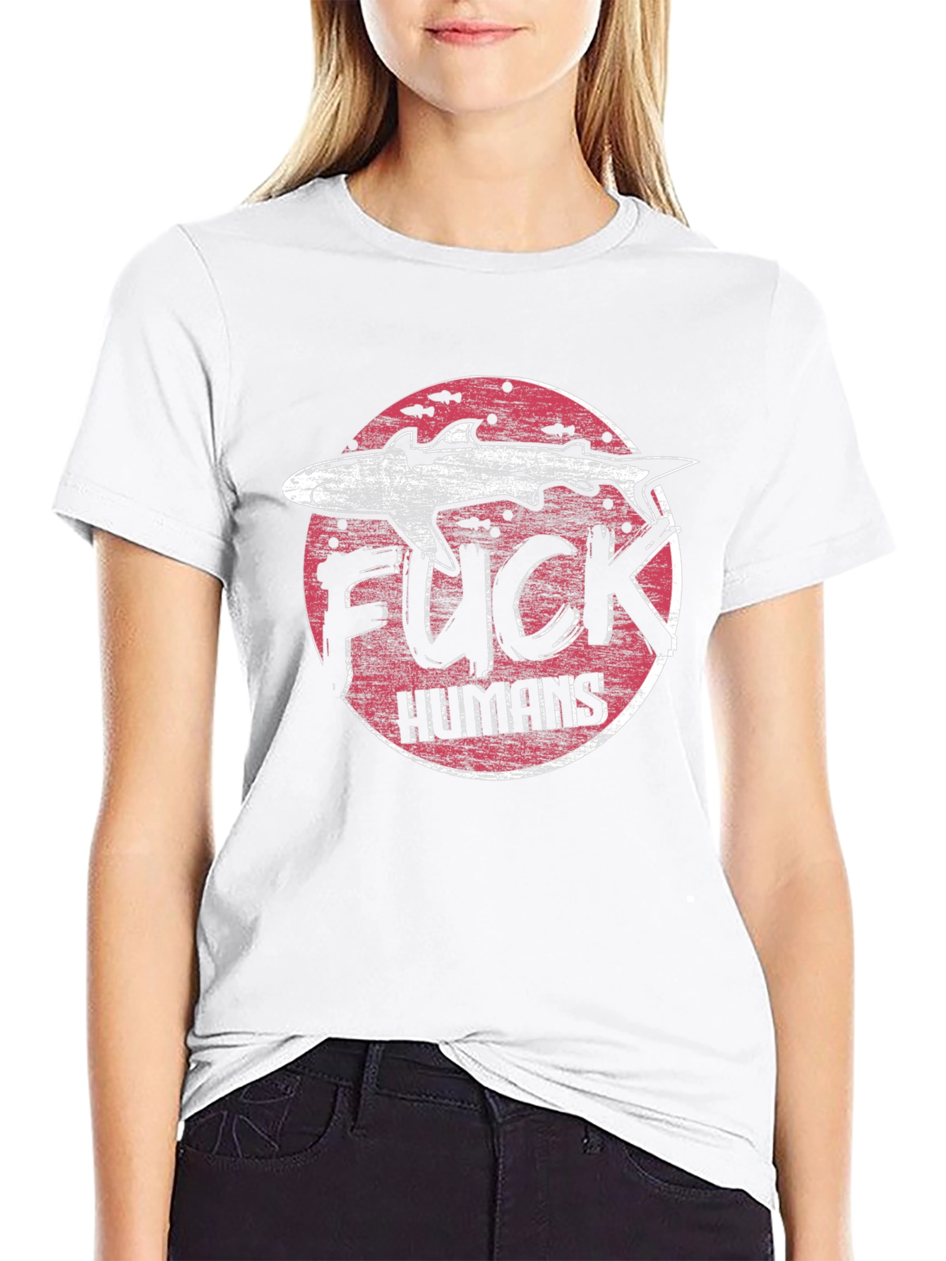 Shark Graphic T-Shirt - Anti-Human Design