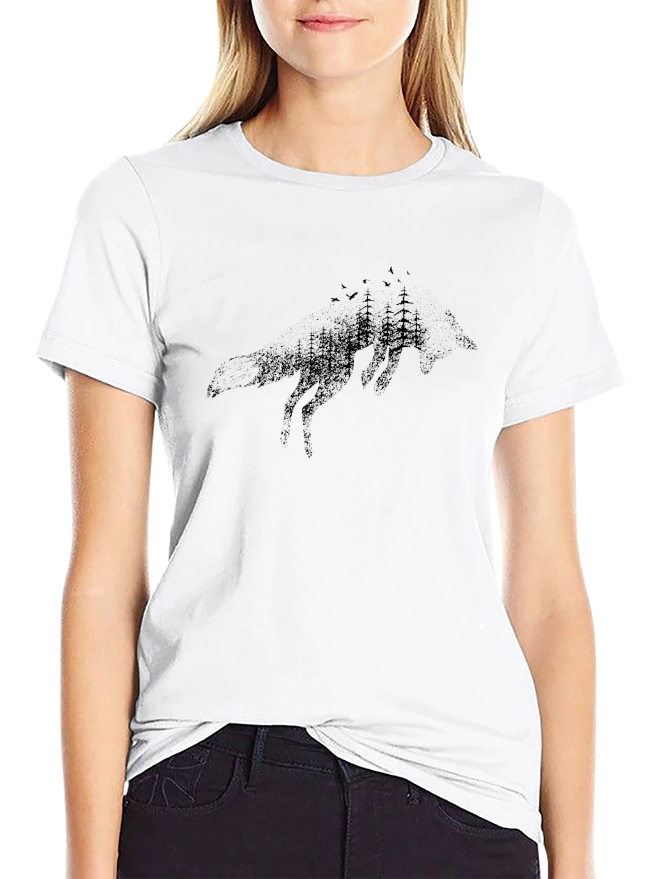 Nature Fox Graphic Tee - Black