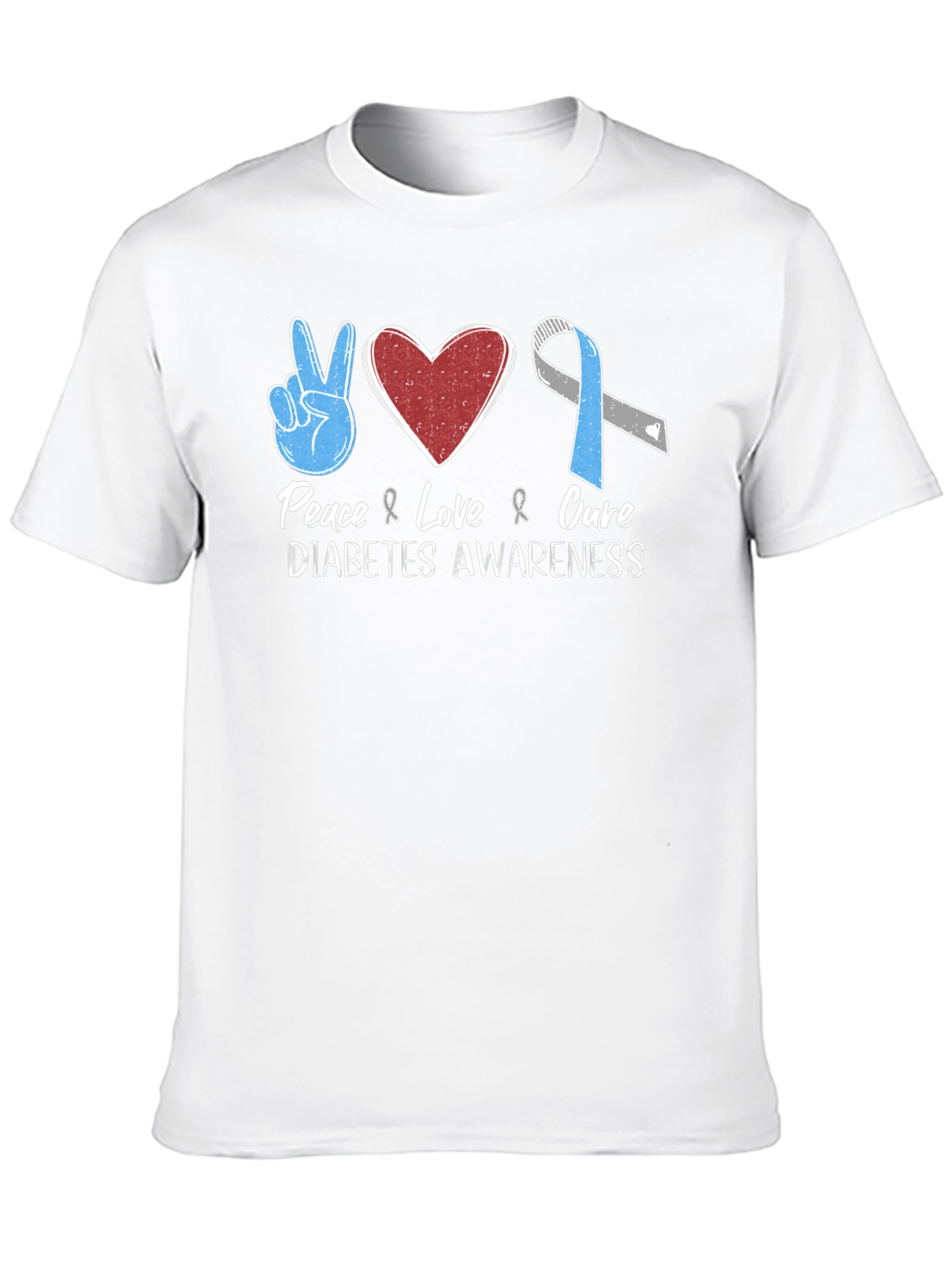 Peace Love Cure Diabetes Awareness T-Shirt