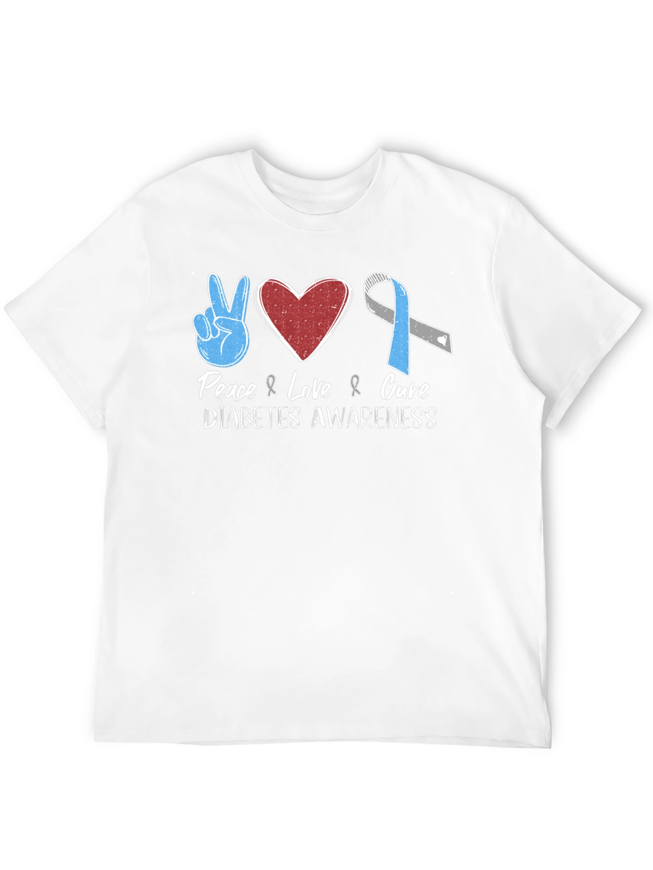 Peace Love Cure Diabetes Awareness T-Shirt