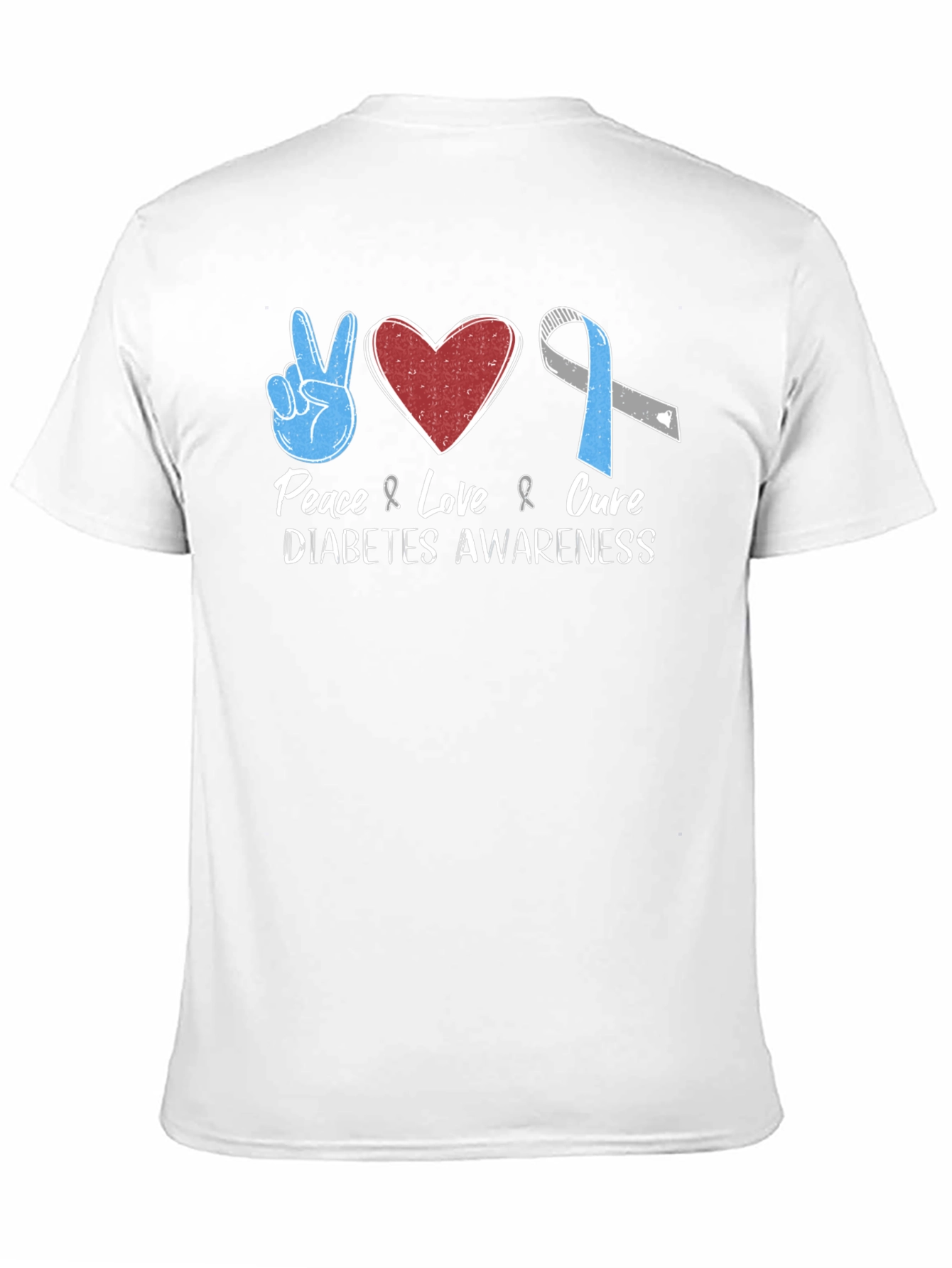 Peace Love Cure Diabetes Awareness T-Shirt