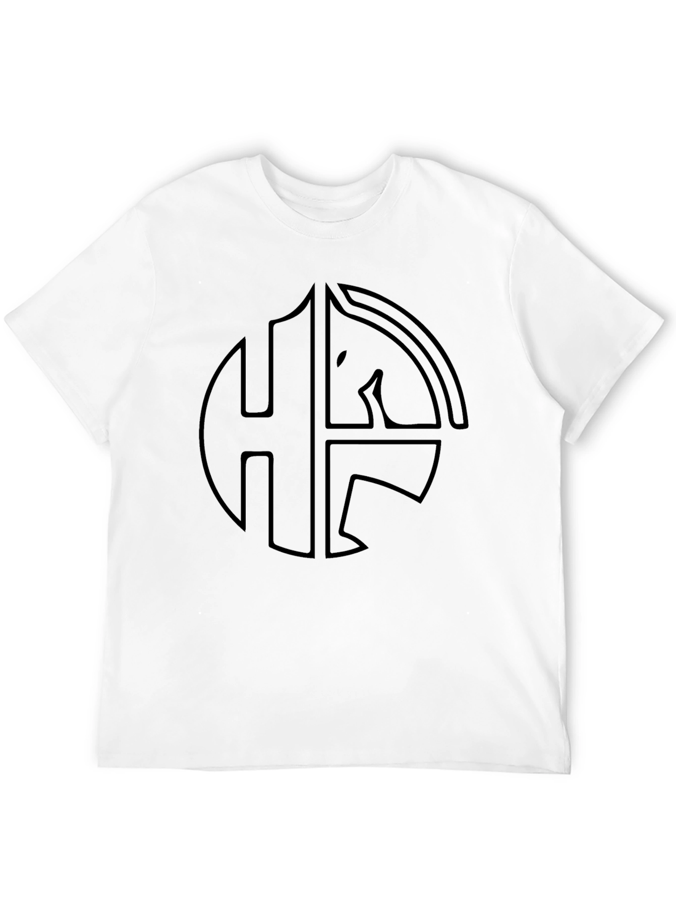 Black Graphic Tee - Abstract Logo Design
