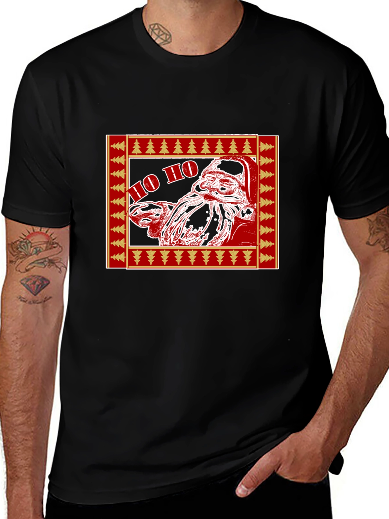 Festive Santa Claus Graphic T-Shirt