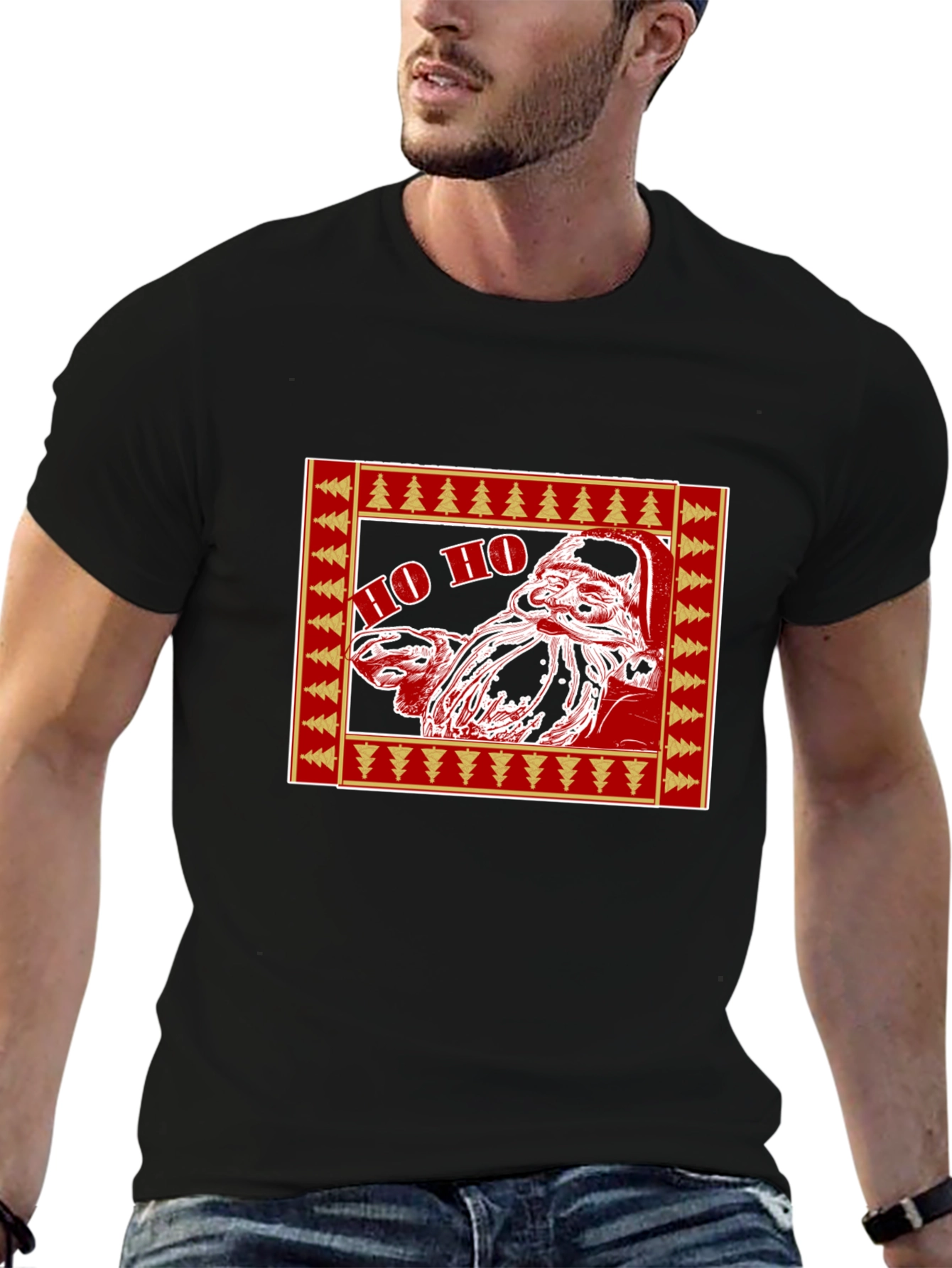Festive Santa Claus Graphic T-Shirt