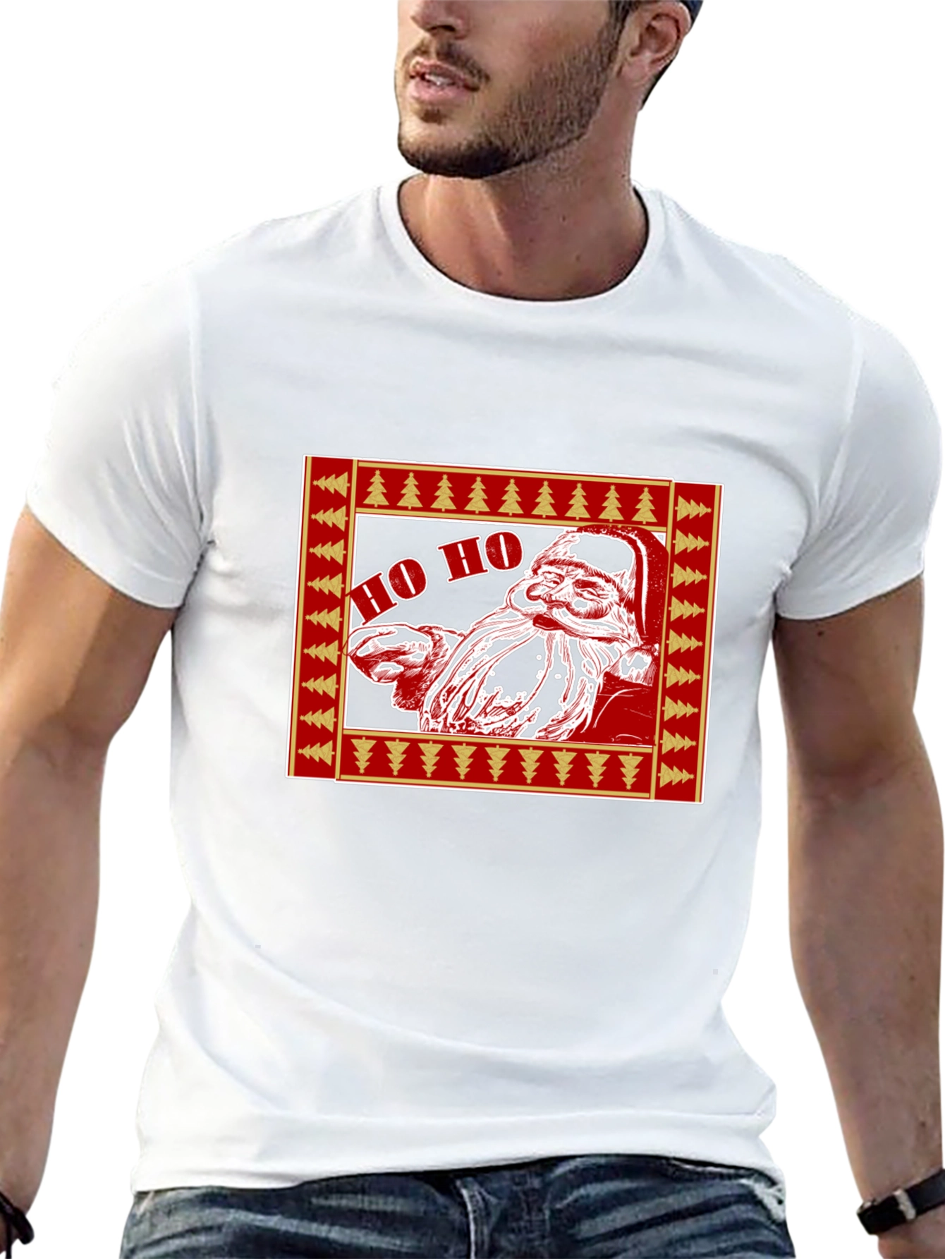 Festive Santa Claus Graphic T-Shirt