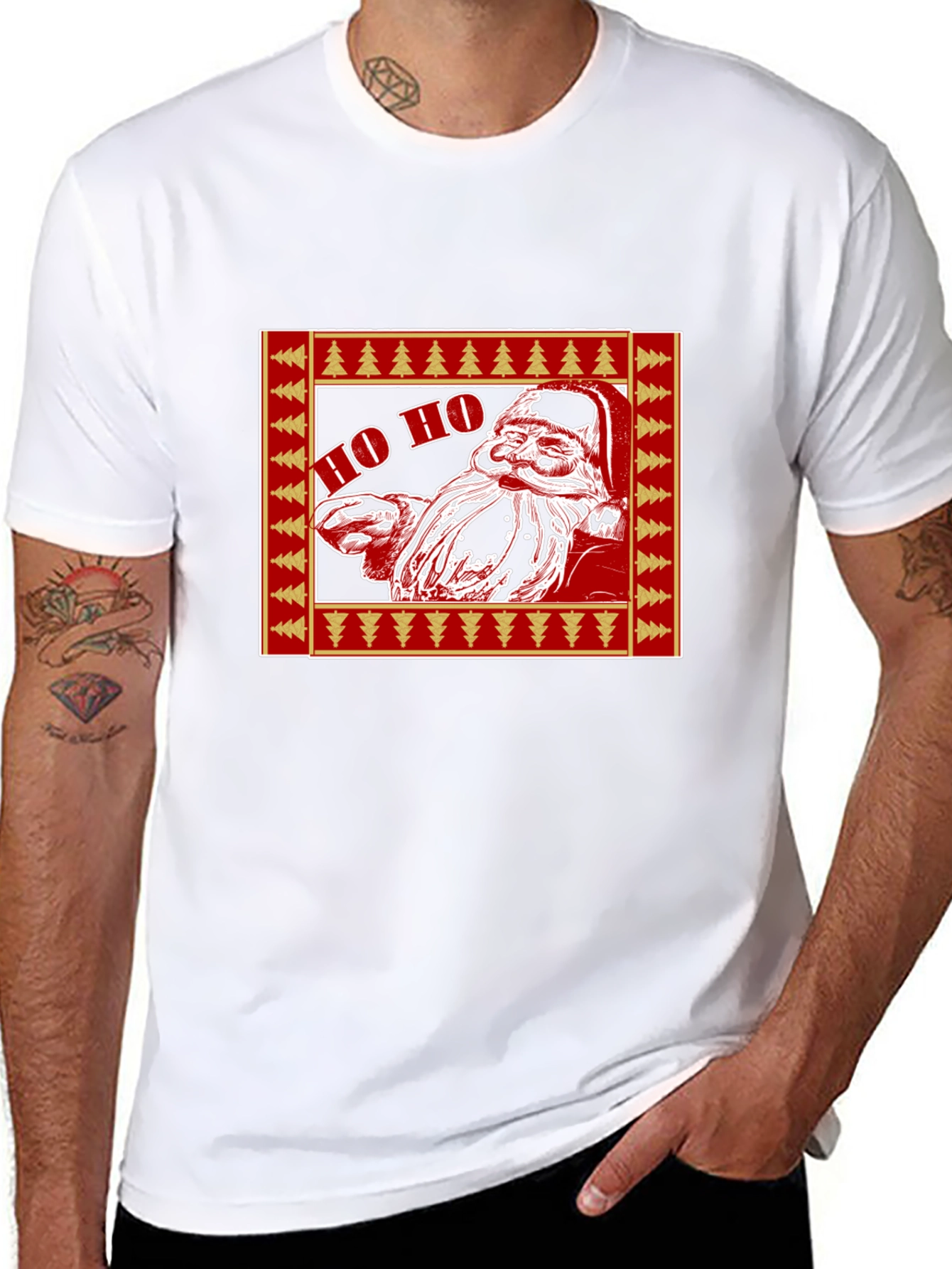 Festive Santa Claus Graphic T-Shirt