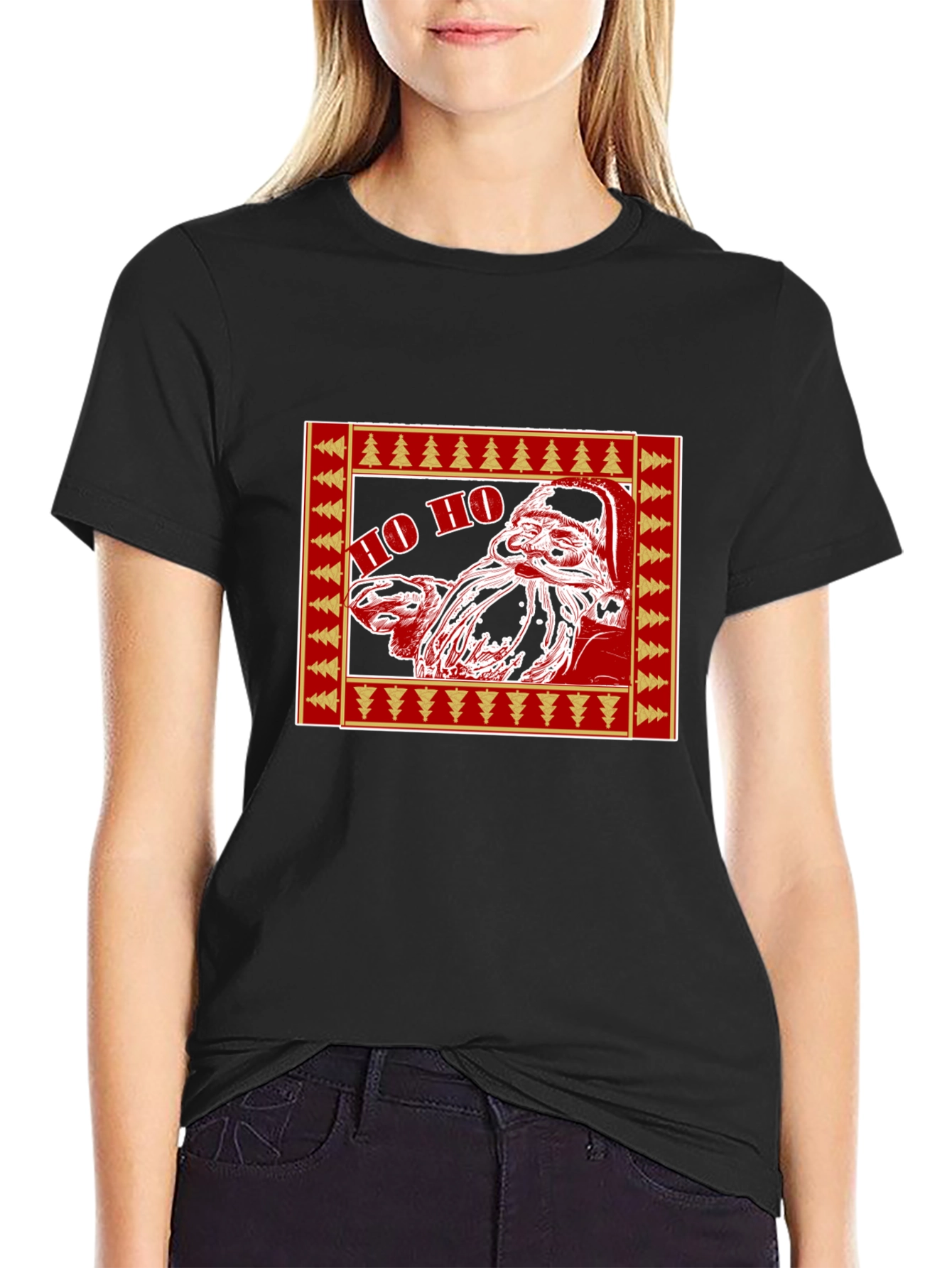 Festive Santa Claus Graphic T-Shirt