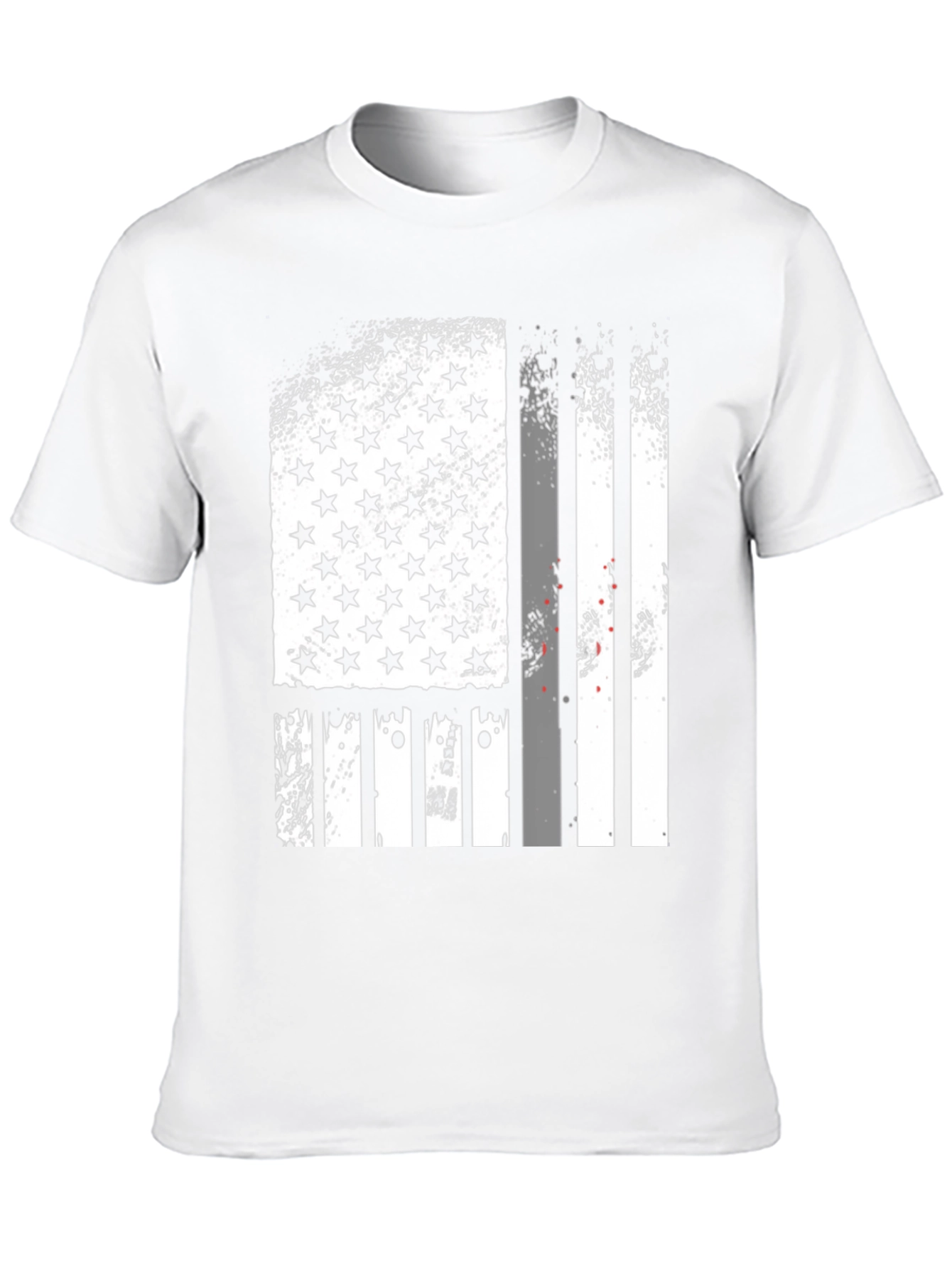 Distressed American Flag Graphic Tee - Black