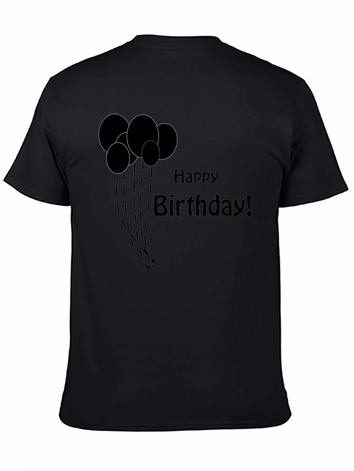 Happy Birthday Black Graphic T-Shirt
