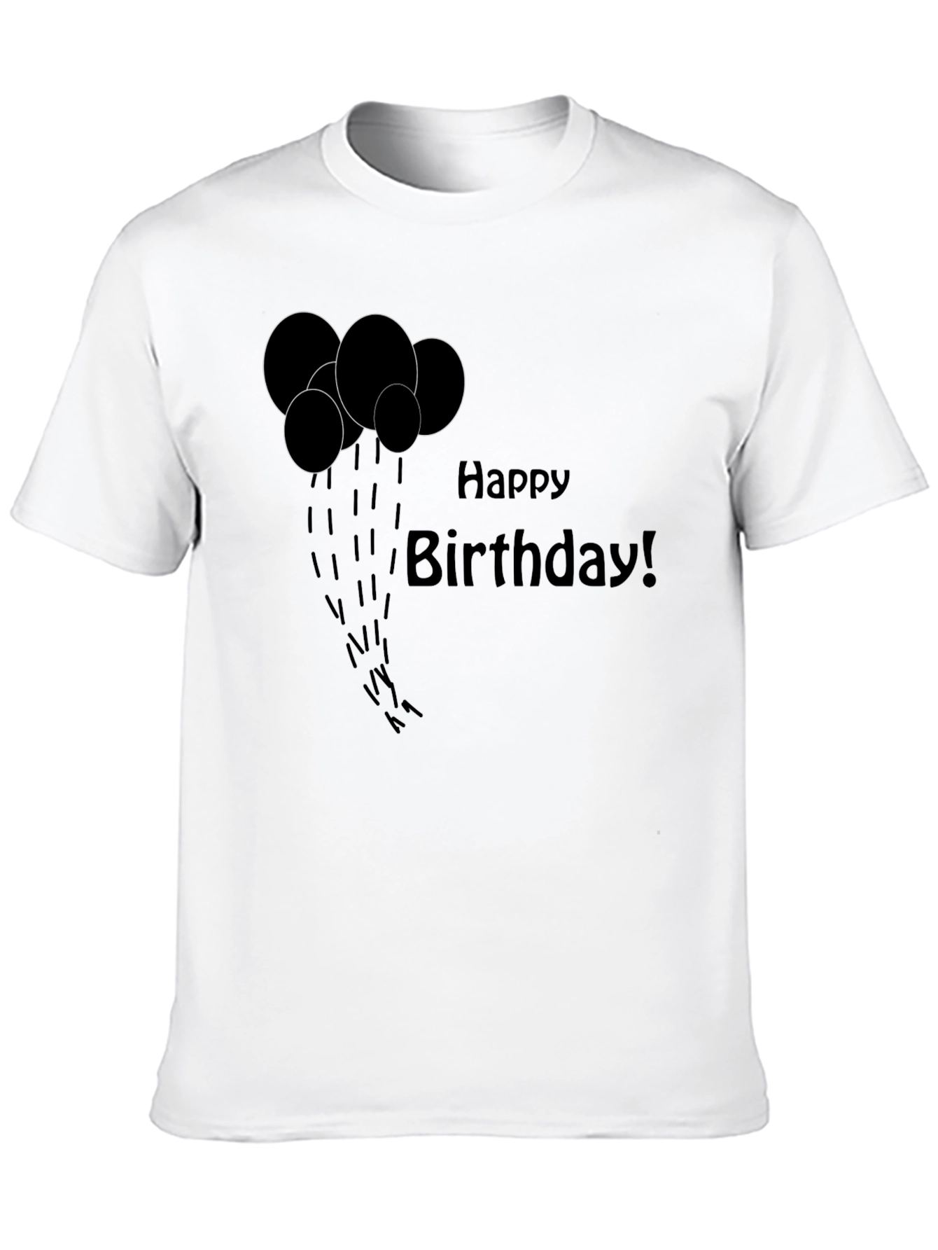 Happy Birthday Black Graphic T-Shirt