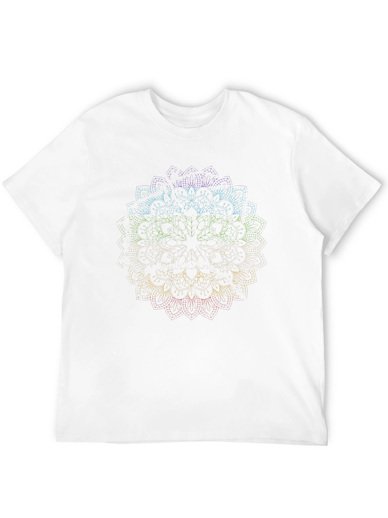 Rainbow Mandala Graphic Black T-Shirt