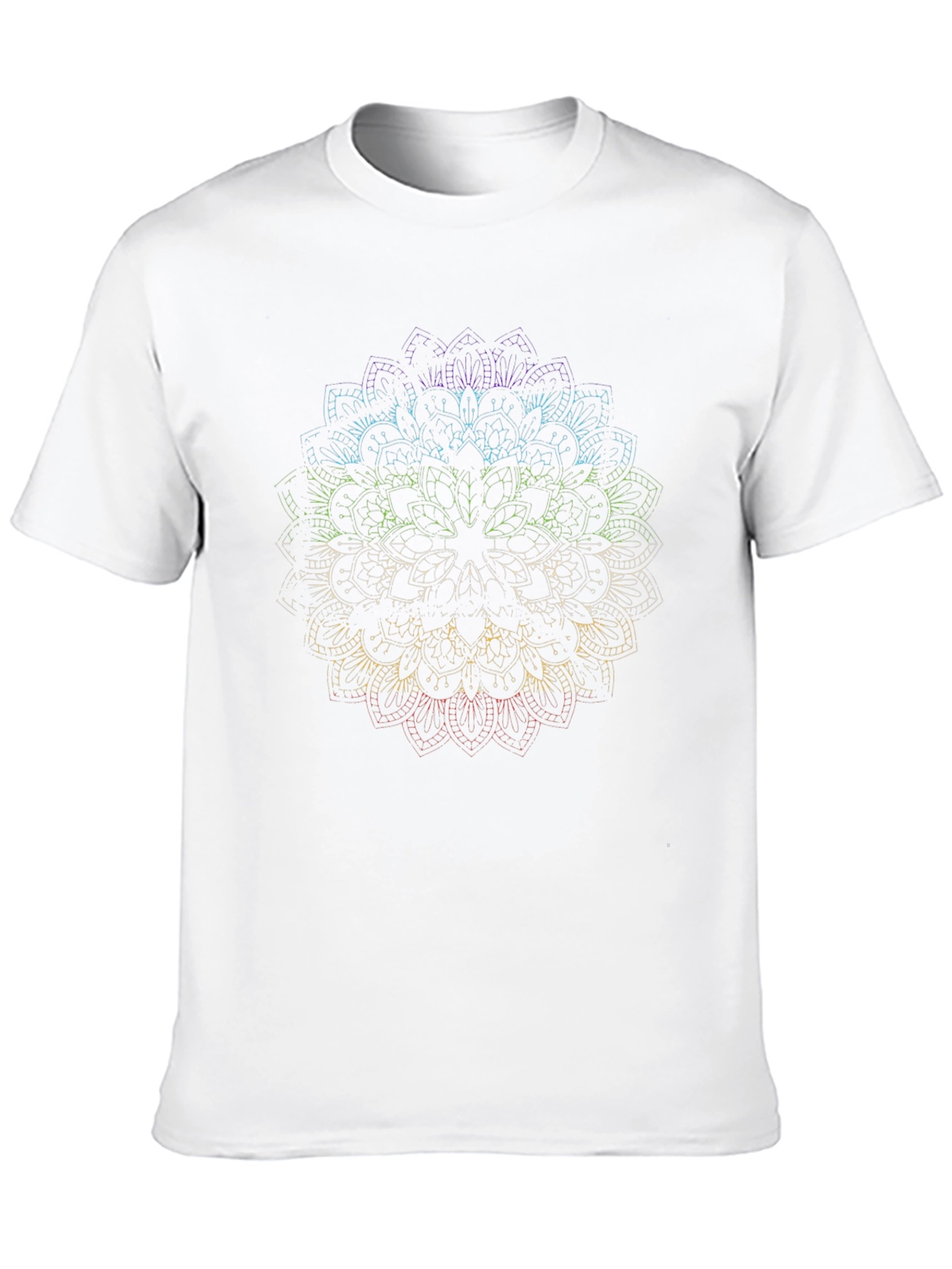 Rainbow Mandala Graphic Black T-Shirt