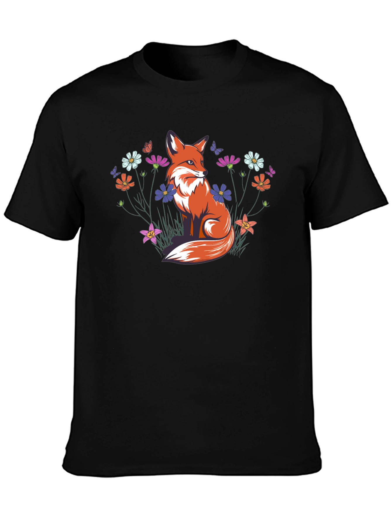 Fox & Floral T-Shirt - Nature Lovers Tee
