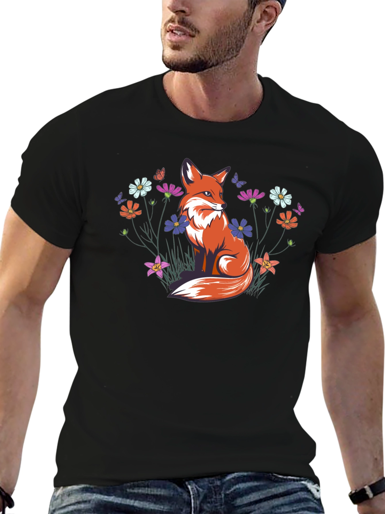 Fox & Floral T-Shirt - Nature Lovers Tee
