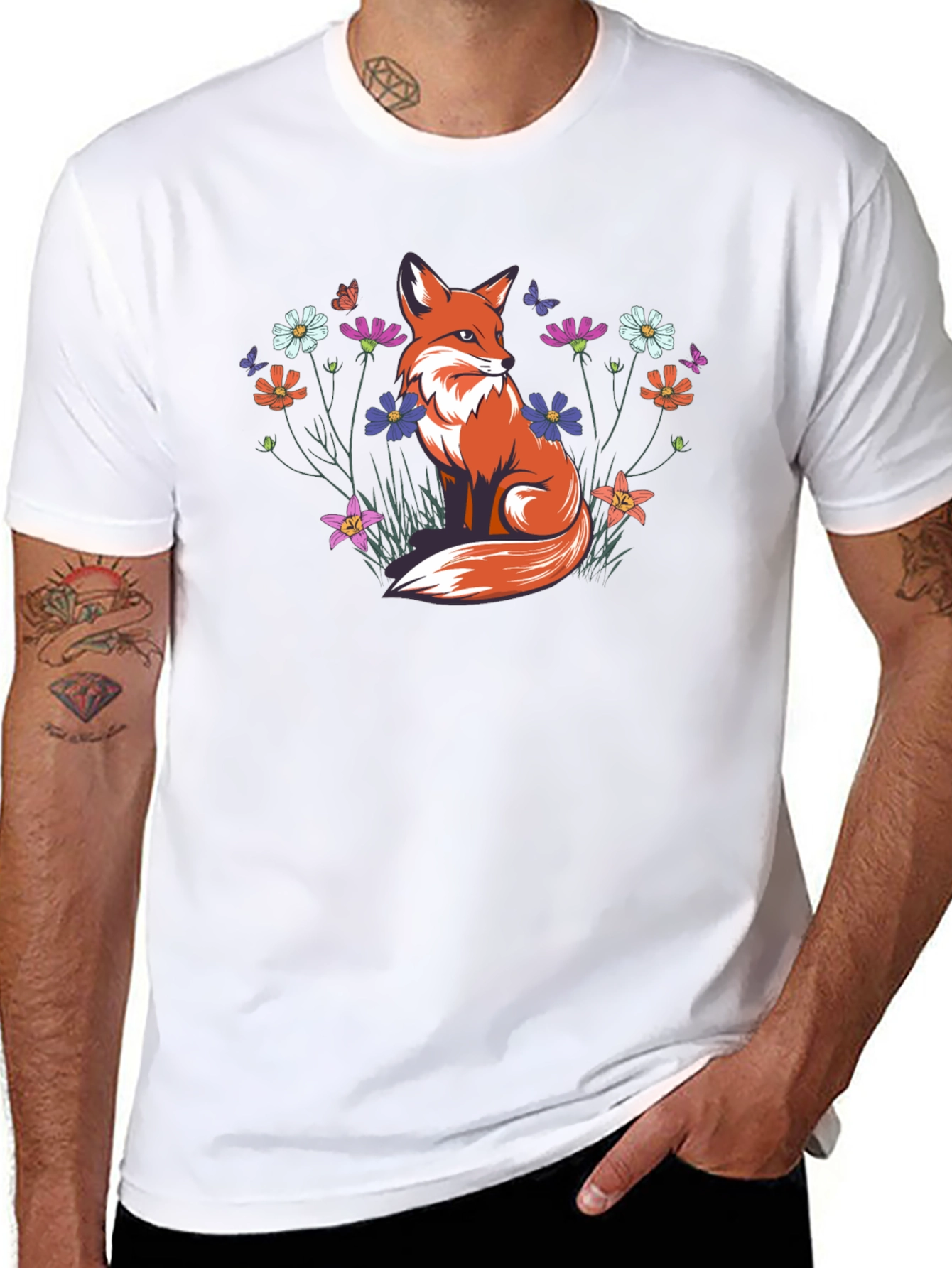 Fox & Floral T-Shirt - Nature Lovers Tee