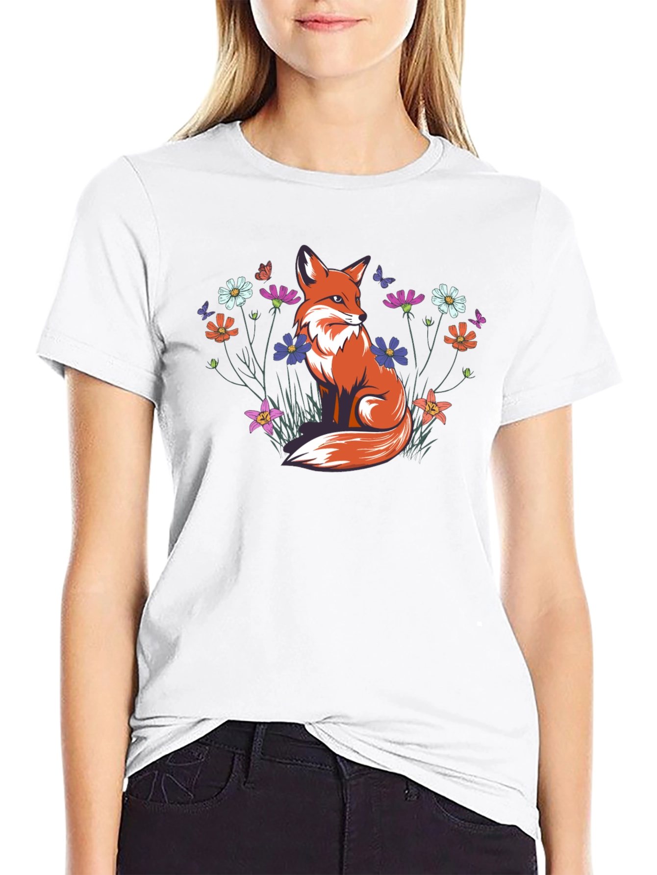 Fox & Floral T-Shirt - Nature Lovers Tee