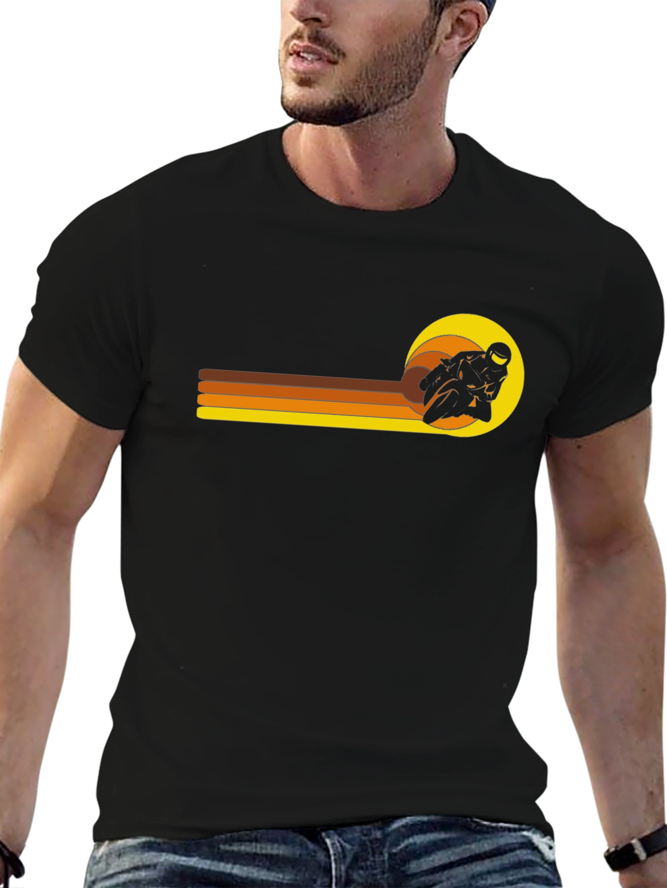 Retro Motorcycle Racer Graphic T-Shirt