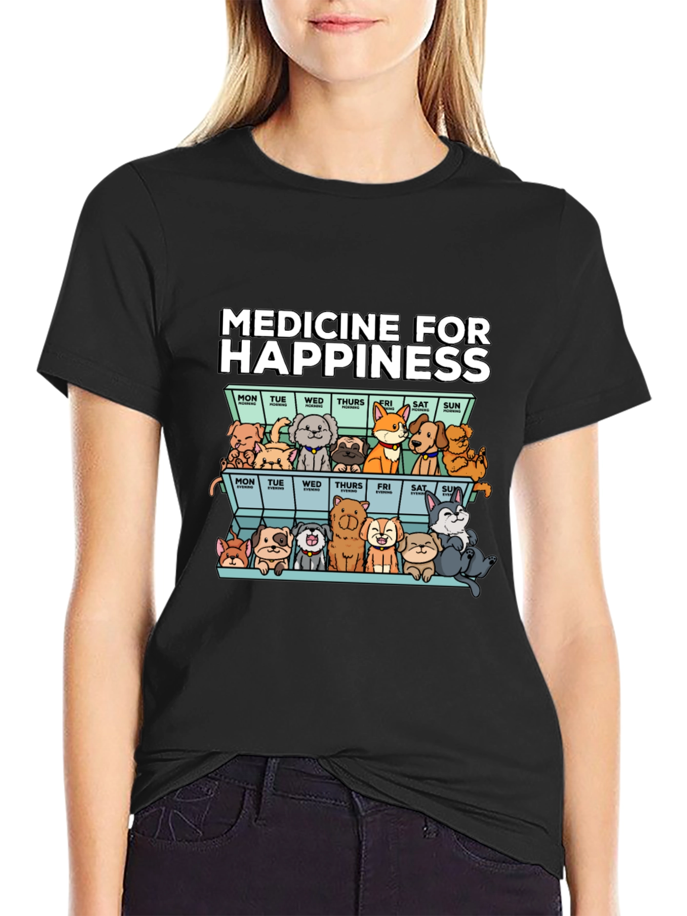 Medicine for Happiness Dog T-Shirt
