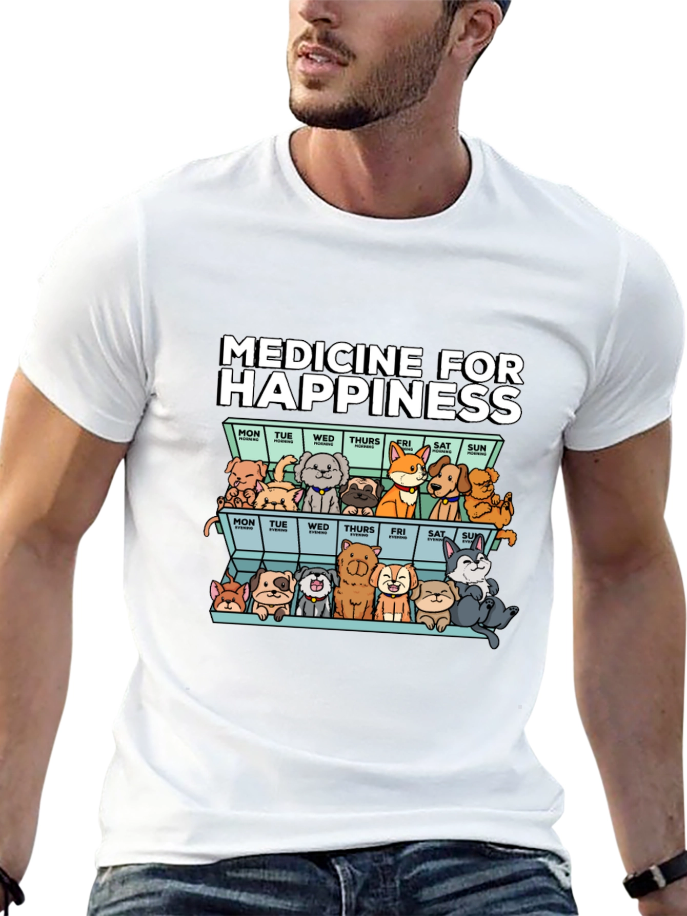 Medicine for Happiness Dog T-Shirt
