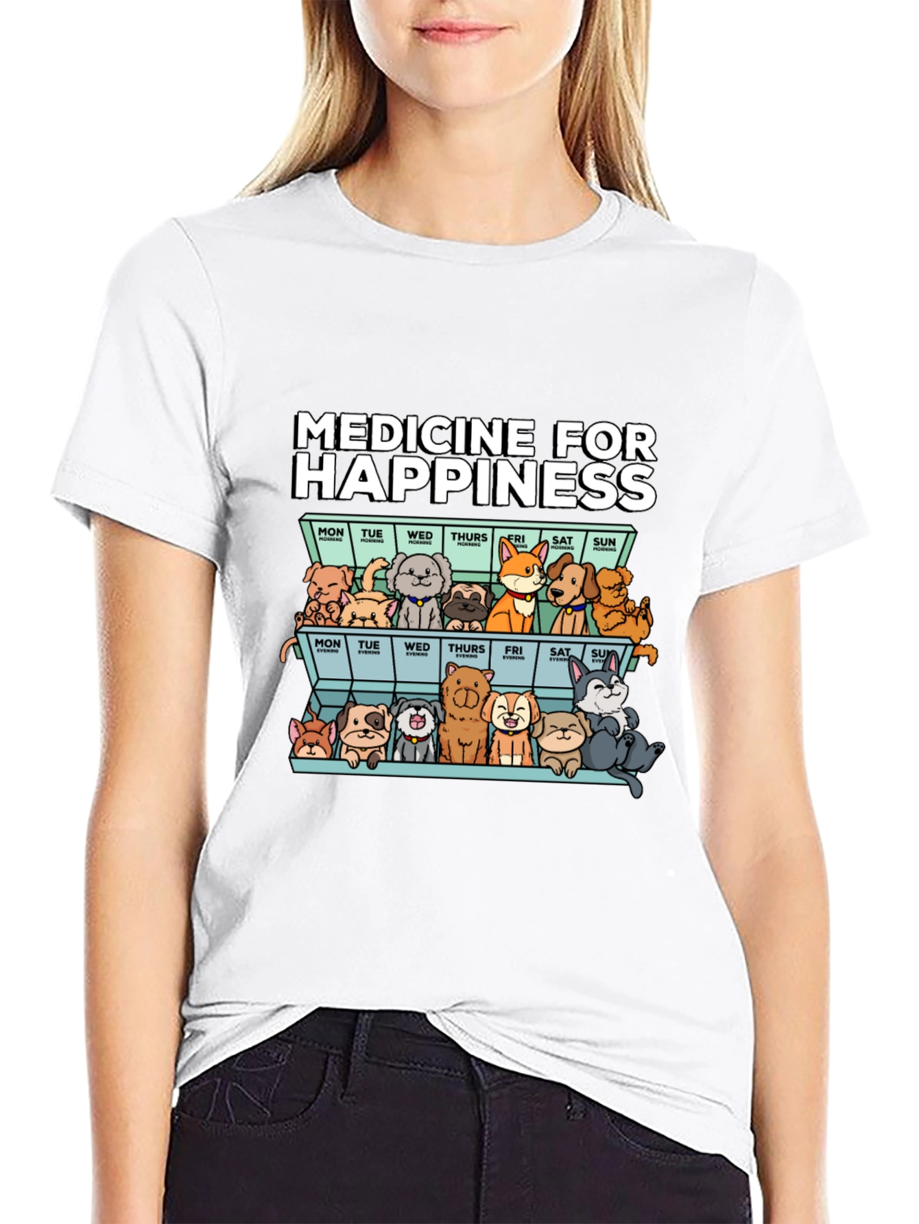 Medicine for Happiness Dog T-Shirt
