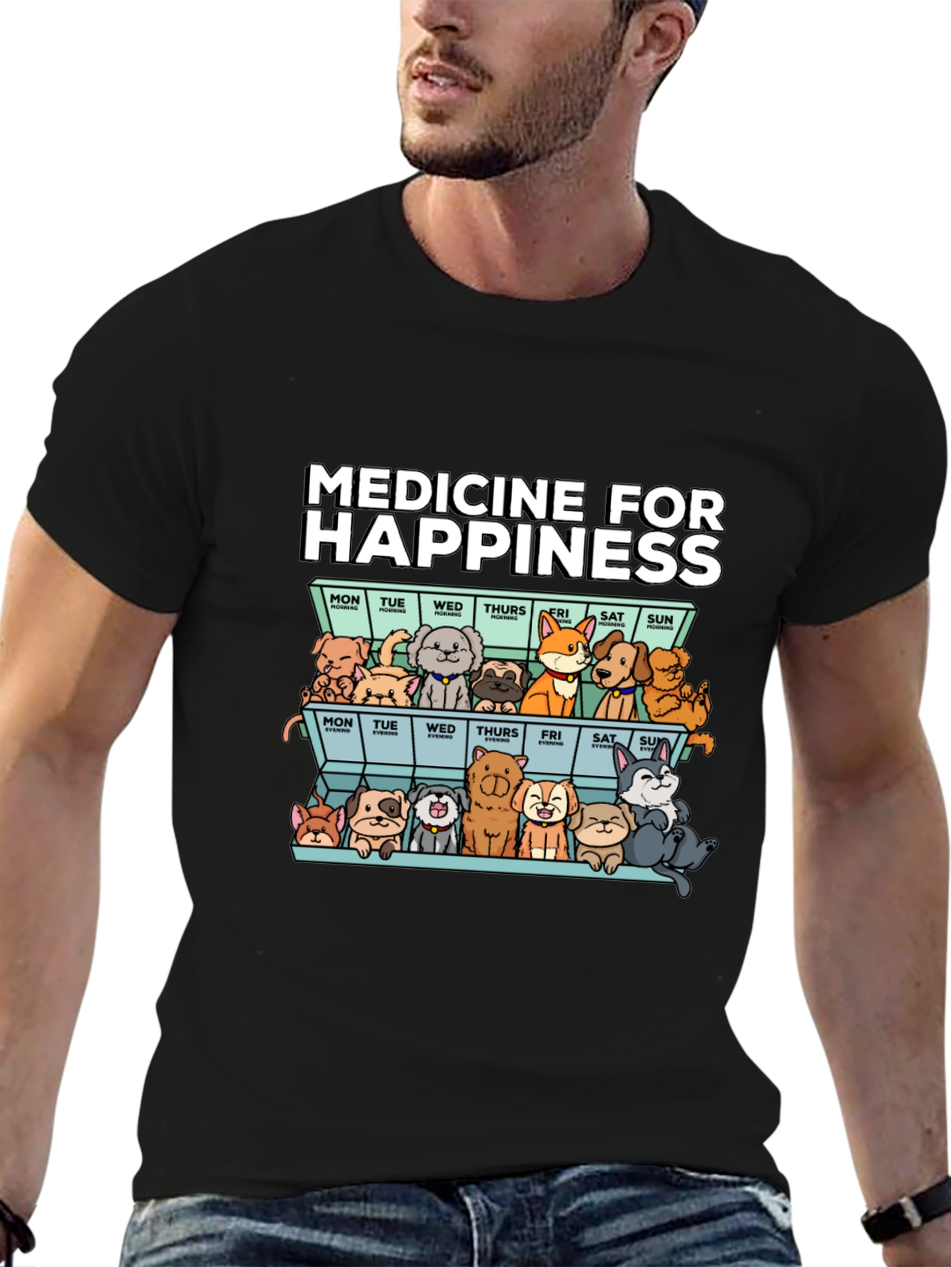 Medicine for Happiness Dog T-Shirt
