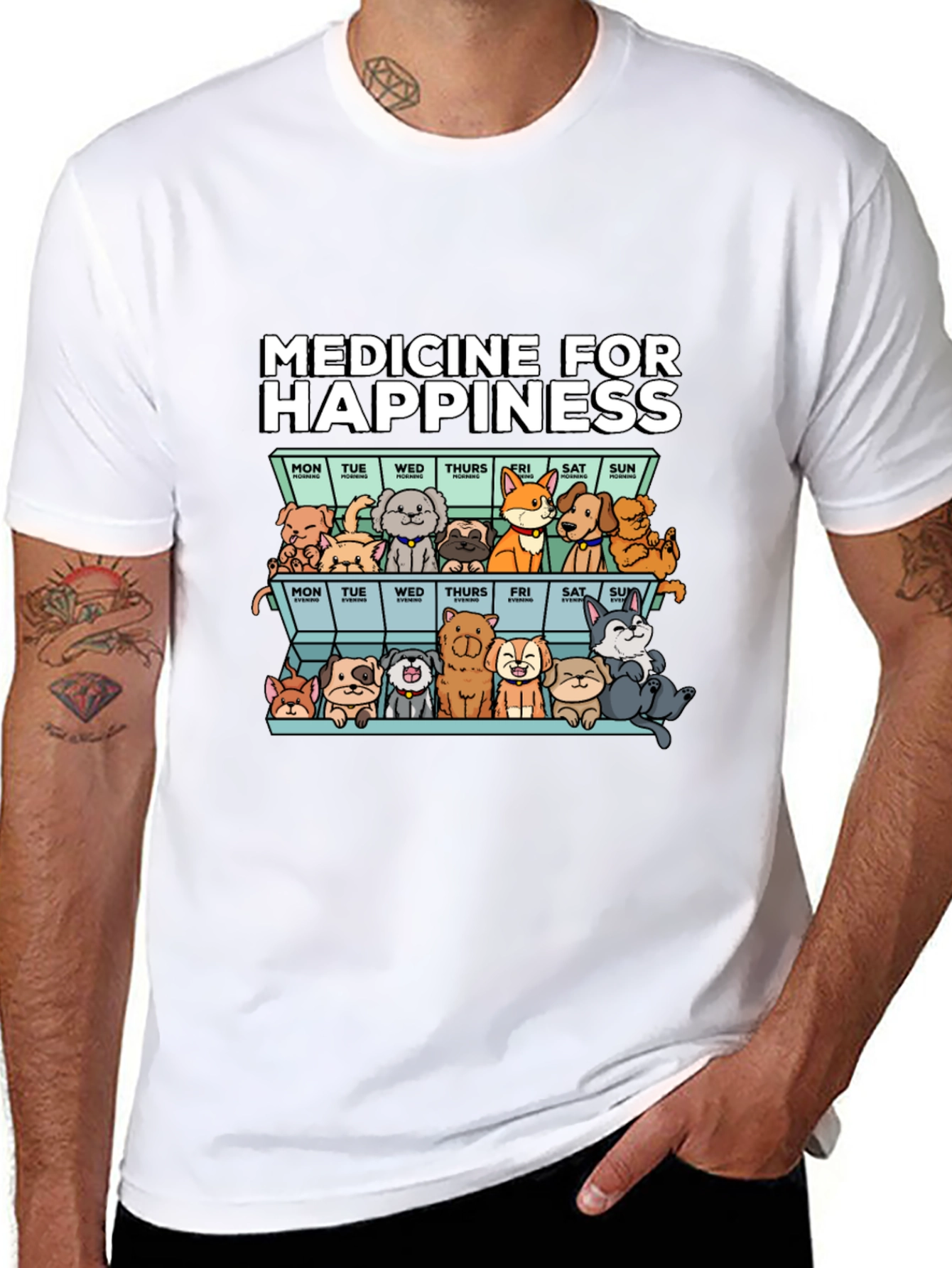 Medicine for Happiness Dog T-Shirt
