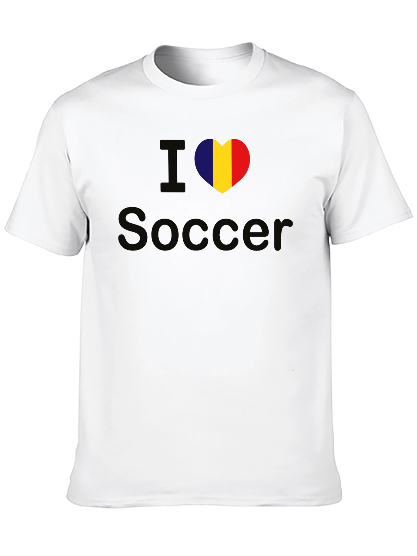 I Love Soccer Romania Flag Heart T-Shirt