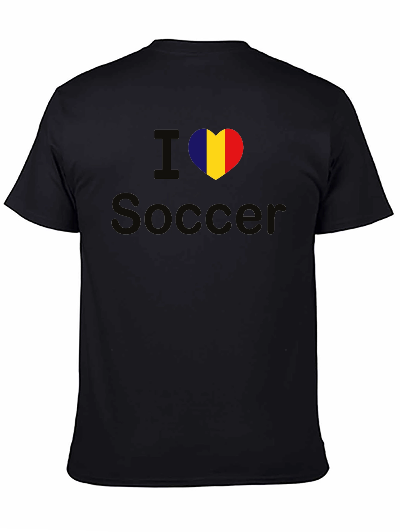 I Love Soccer Romania Flag Heart T-Shirt