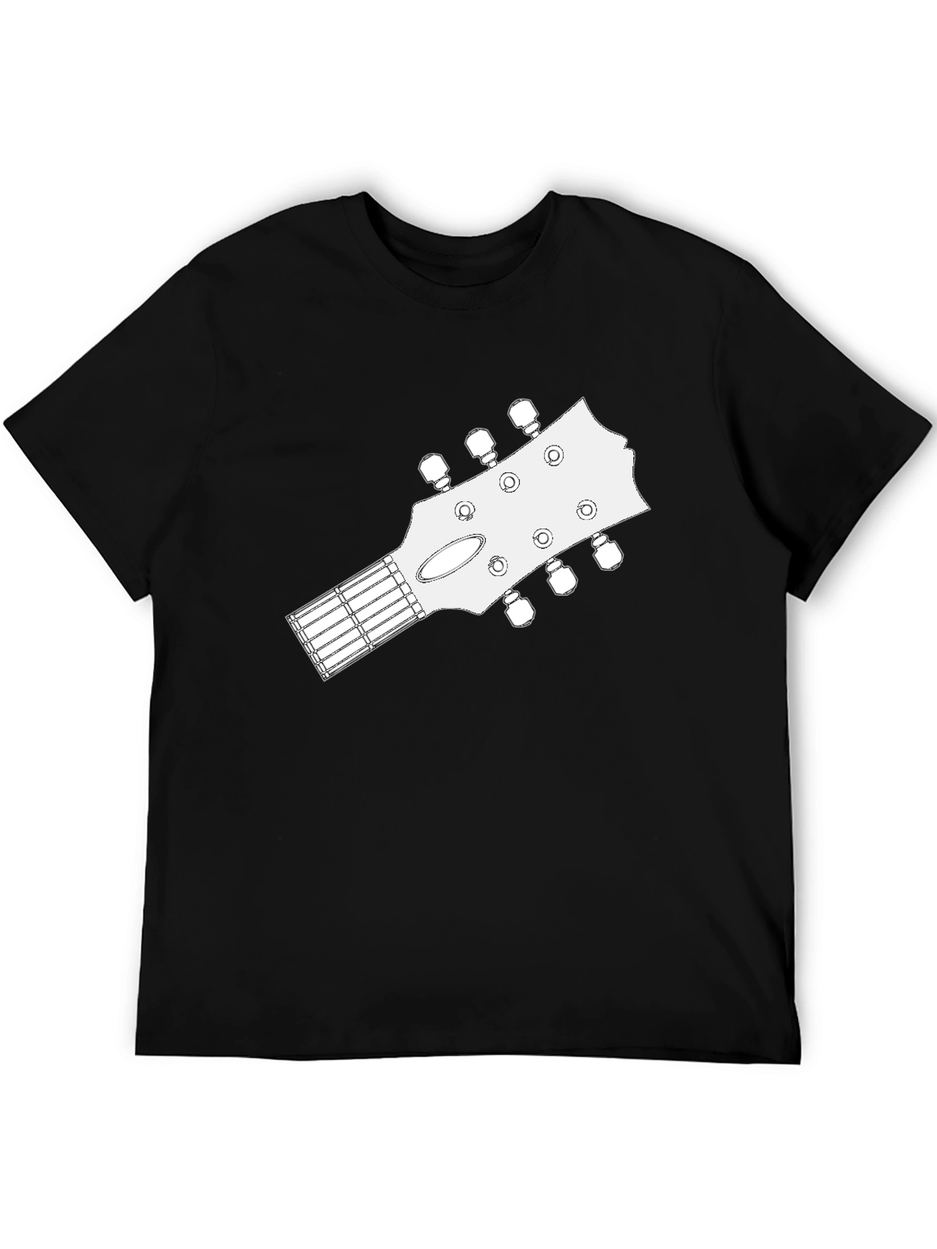 Guitar Headstock Graphic T-Shirt - Black
