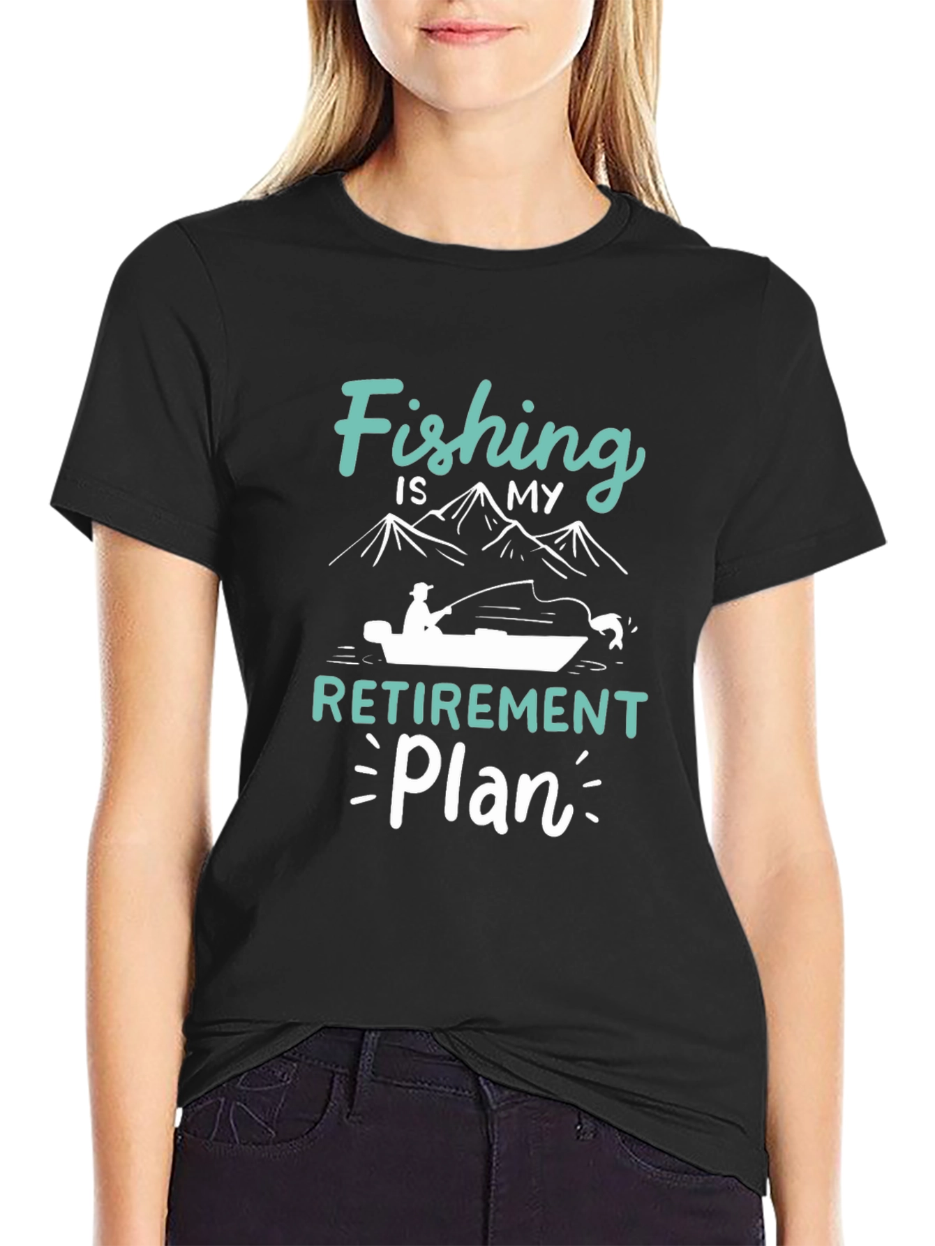 Fishing Retirement Plan Black T-Shirt