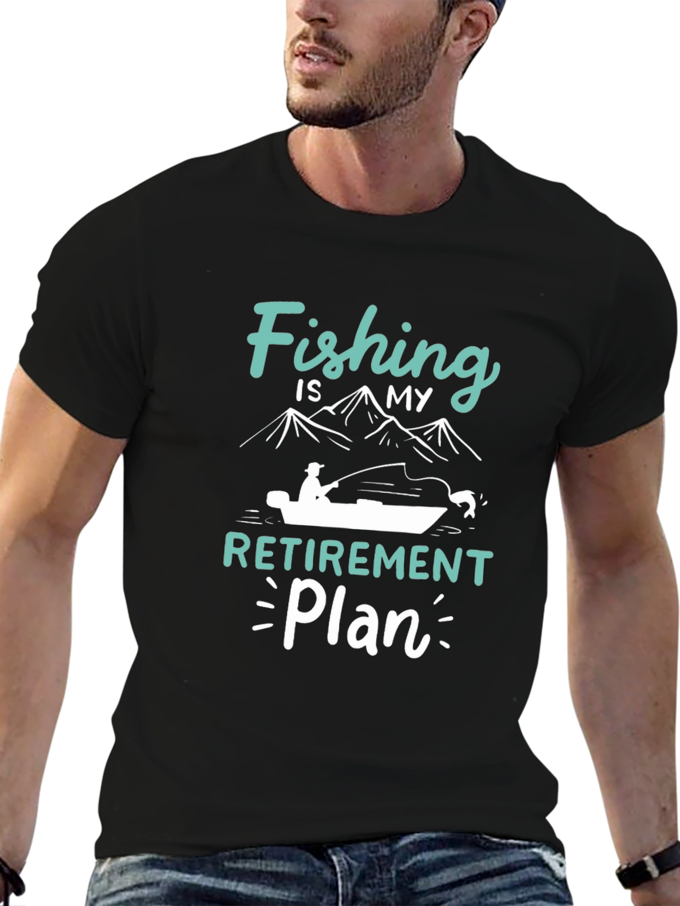 Fishing Retirement Plan Black T-Shirt