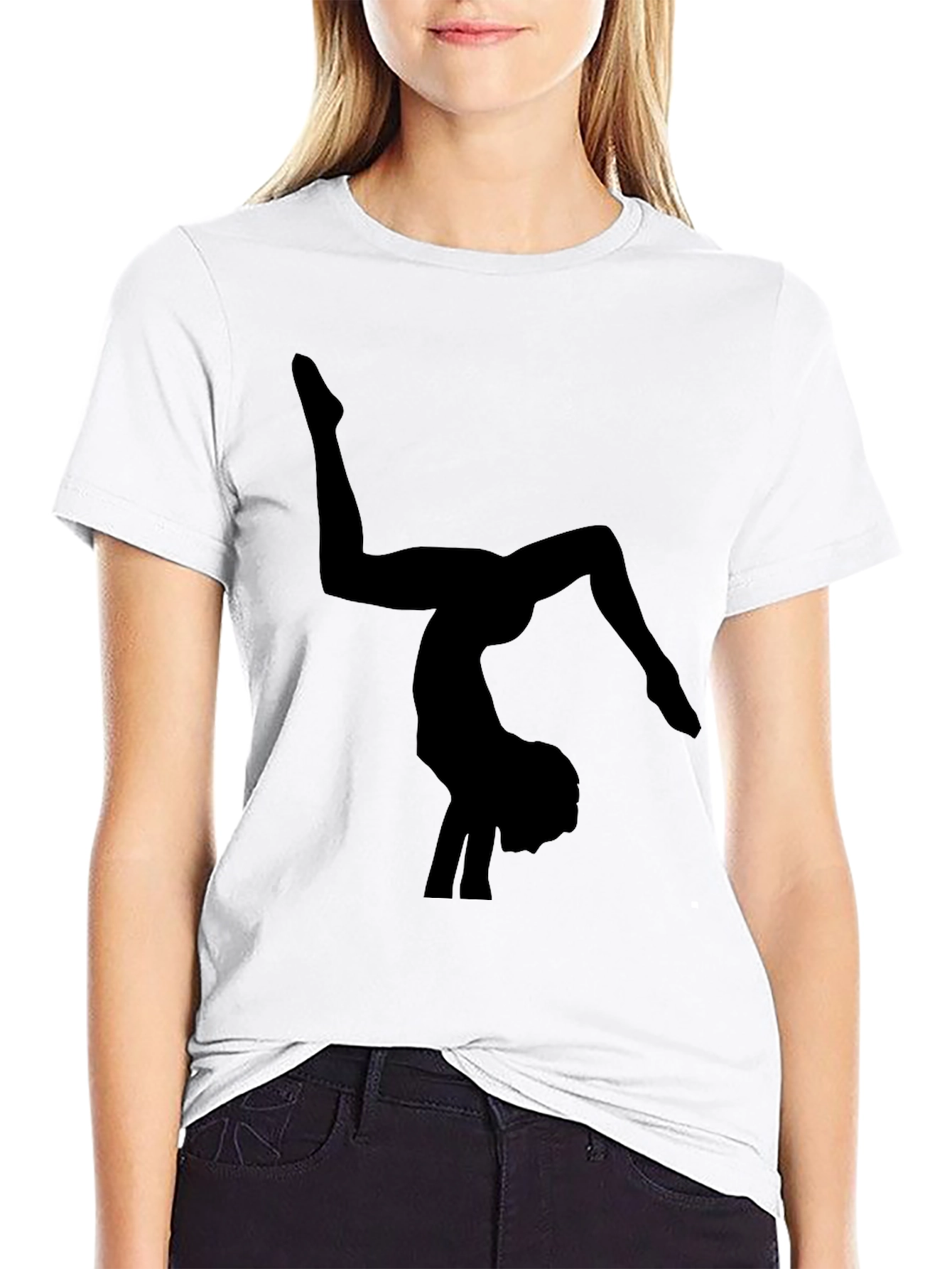 Gymnast Silhouette Black T-Shirt