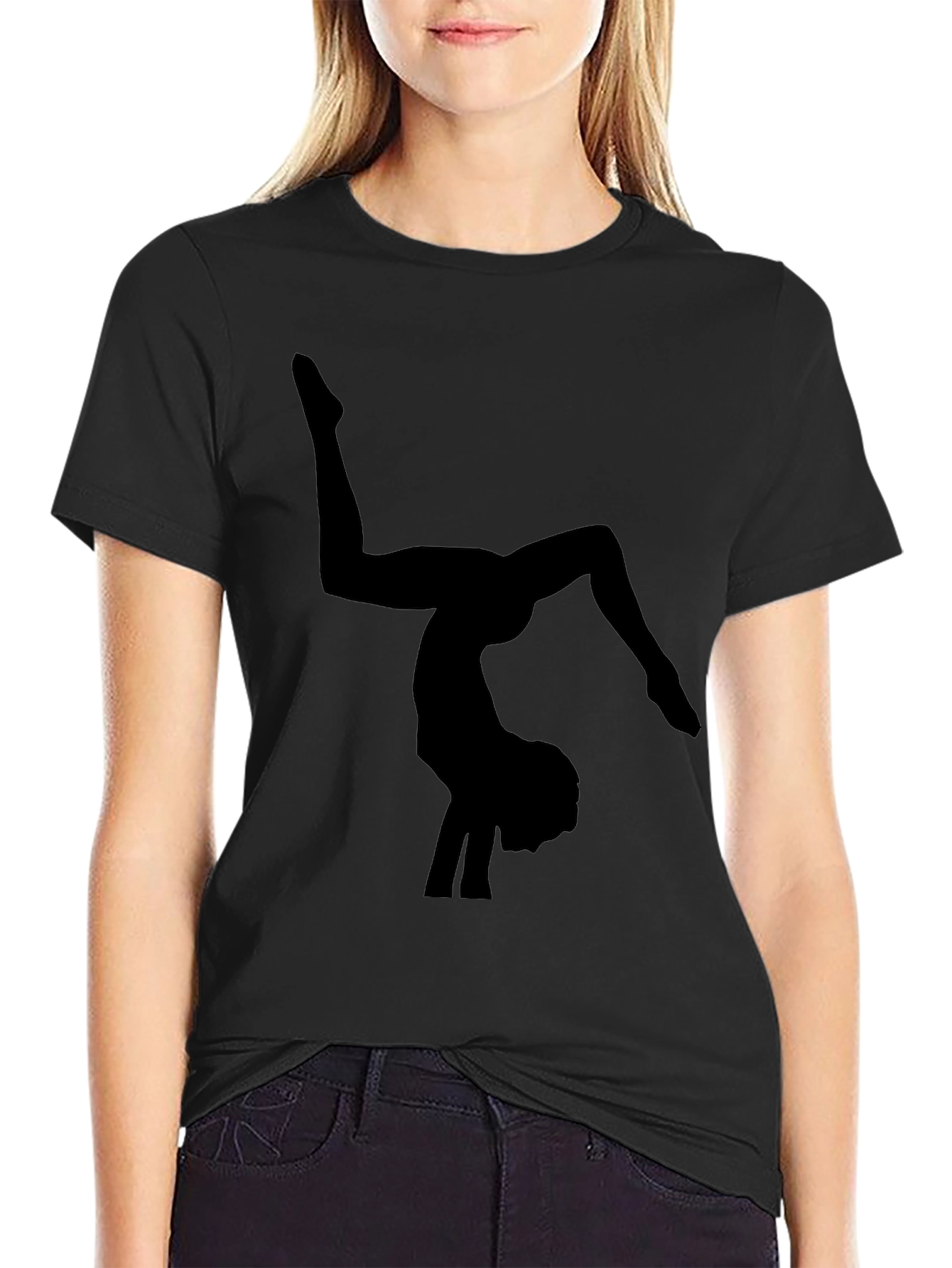 Gymnast Silhouette Black T-Shirt