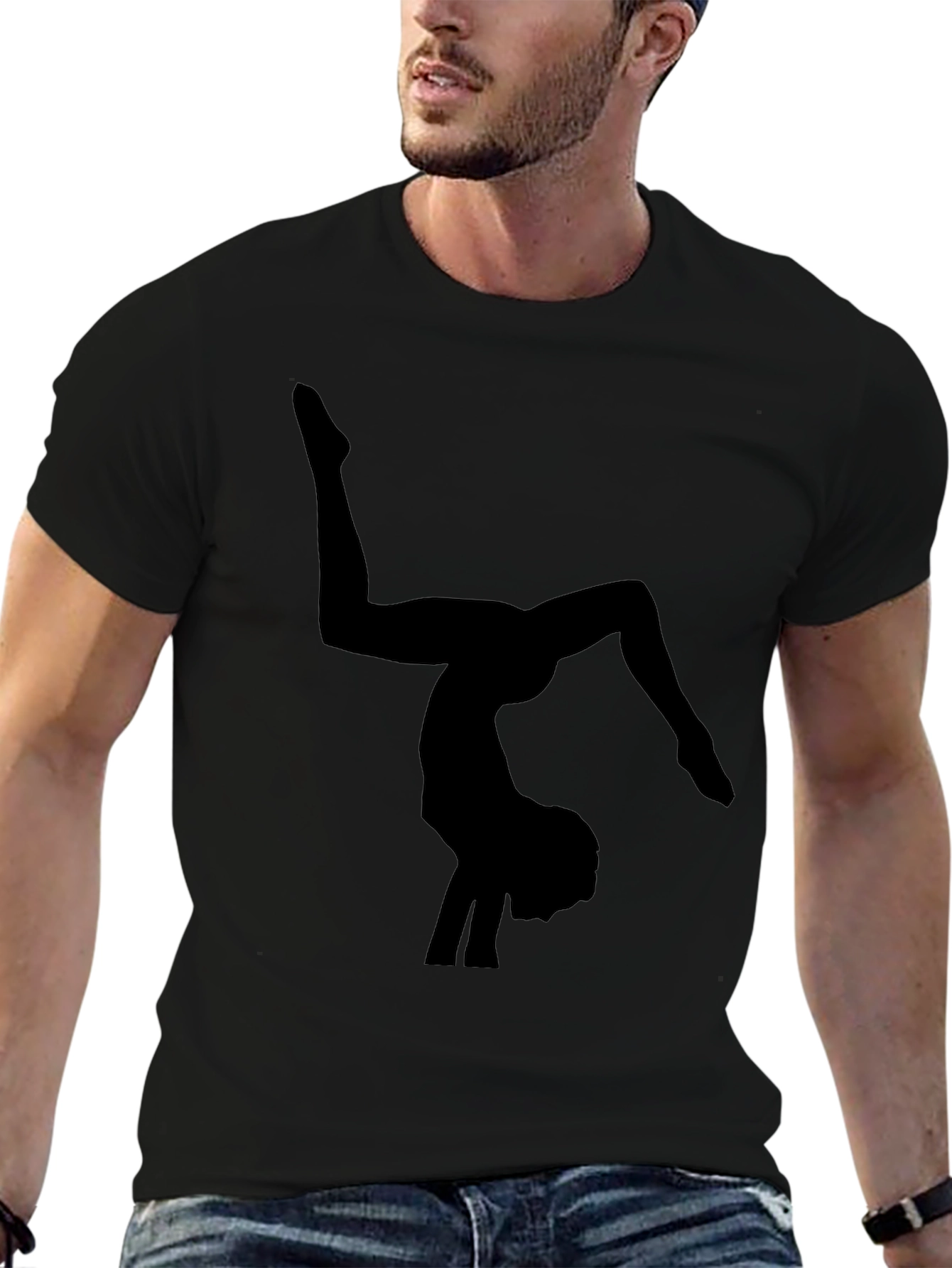 Gymnast Silhouette Black T-Shirt