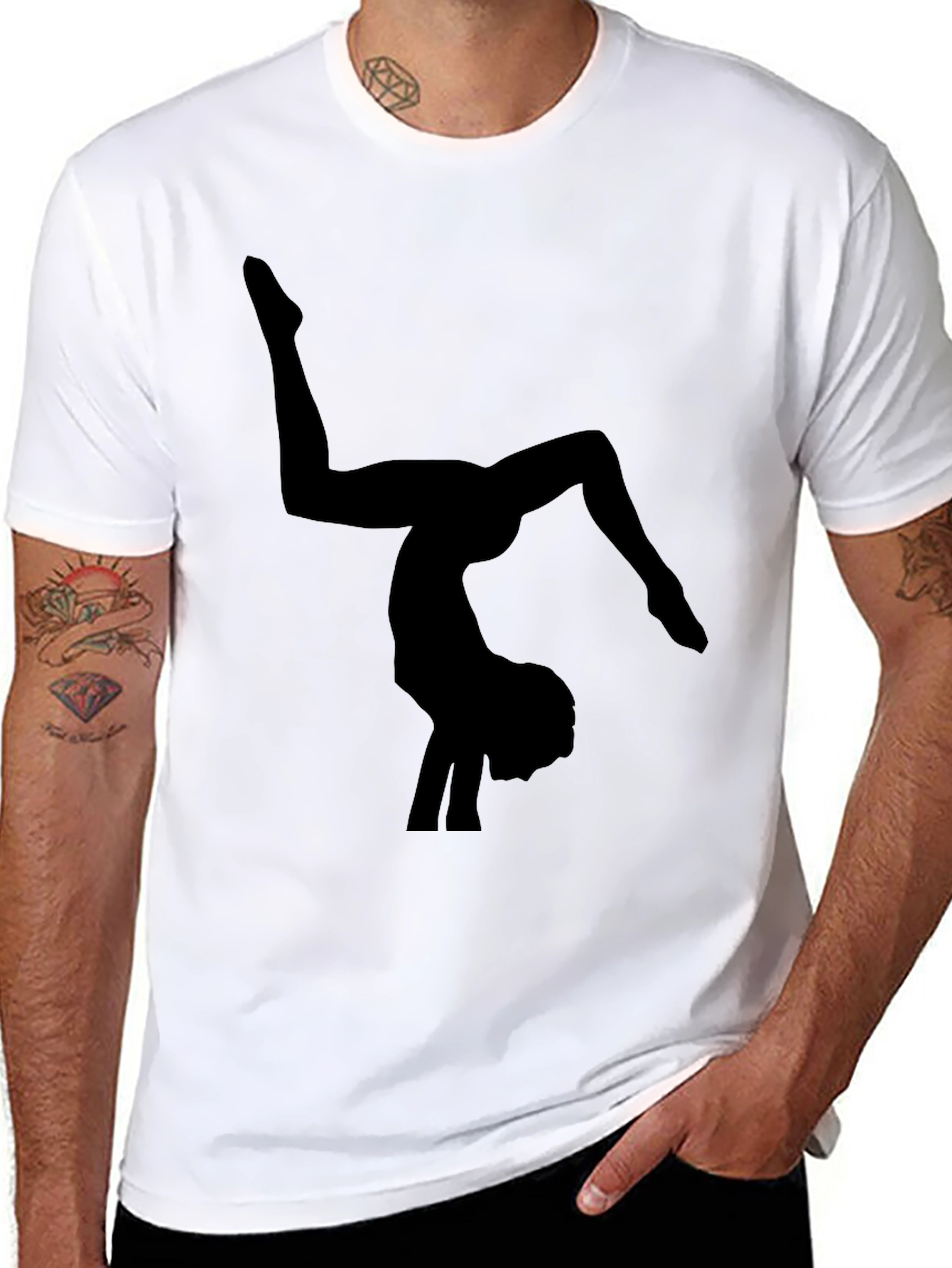 Gymnast Silhouette Black T-Shirt
