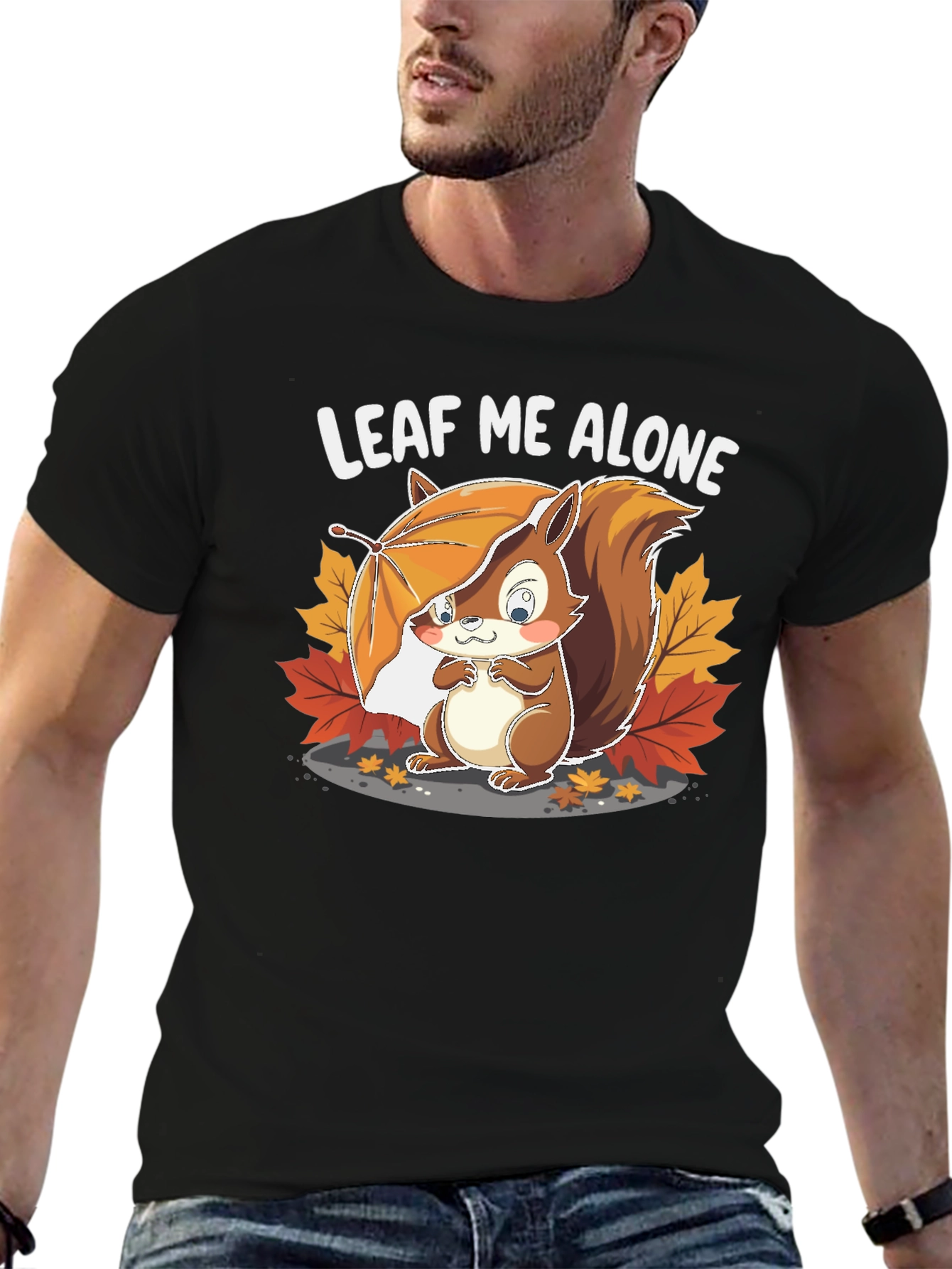 Leaf Me Alone Squirrel Graphic Tee - Unisex